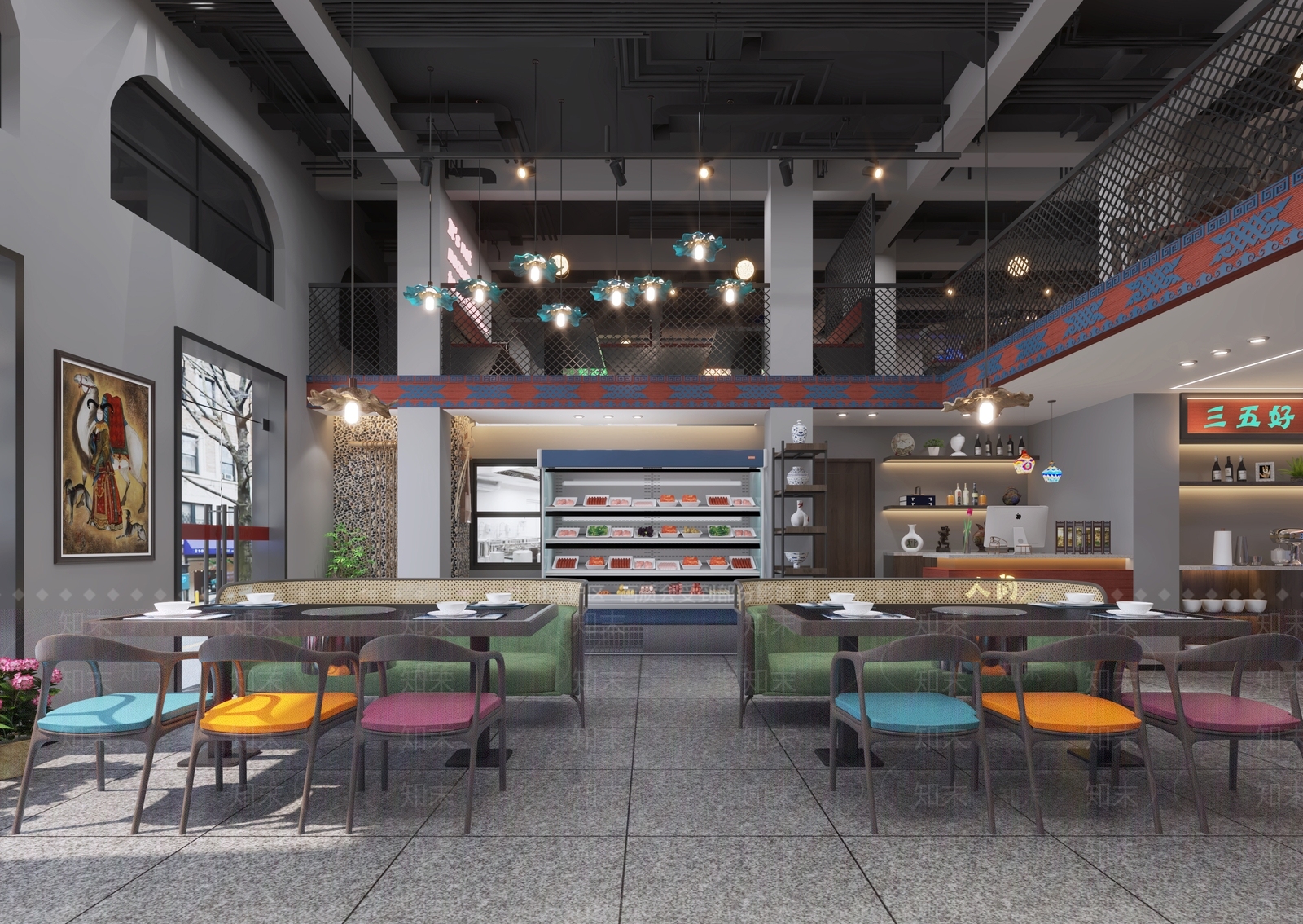工业风烧烤店3D模型下载【ID:1121538536】