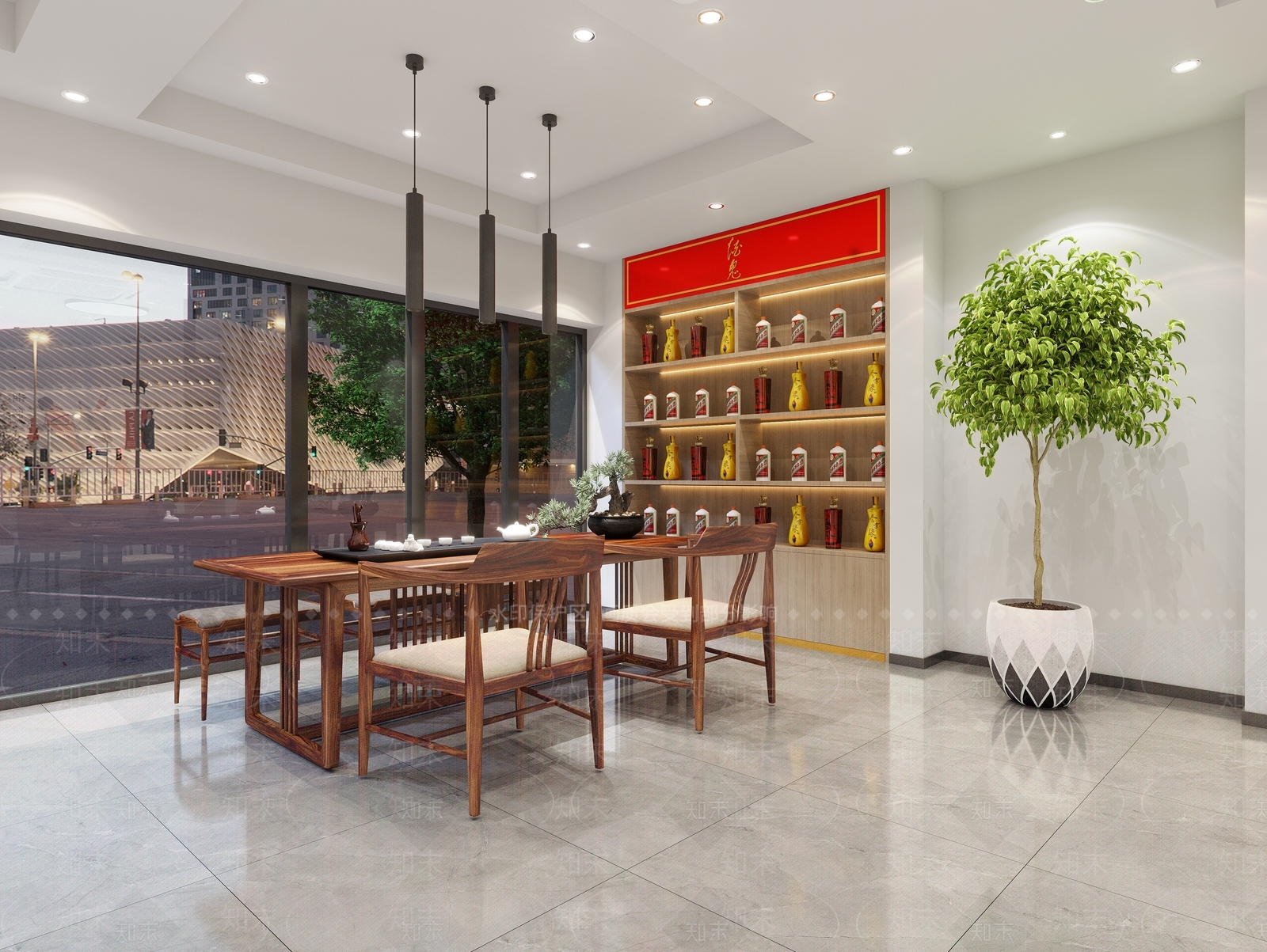 现代烟酒店3D模型下载【ID:1121359884】