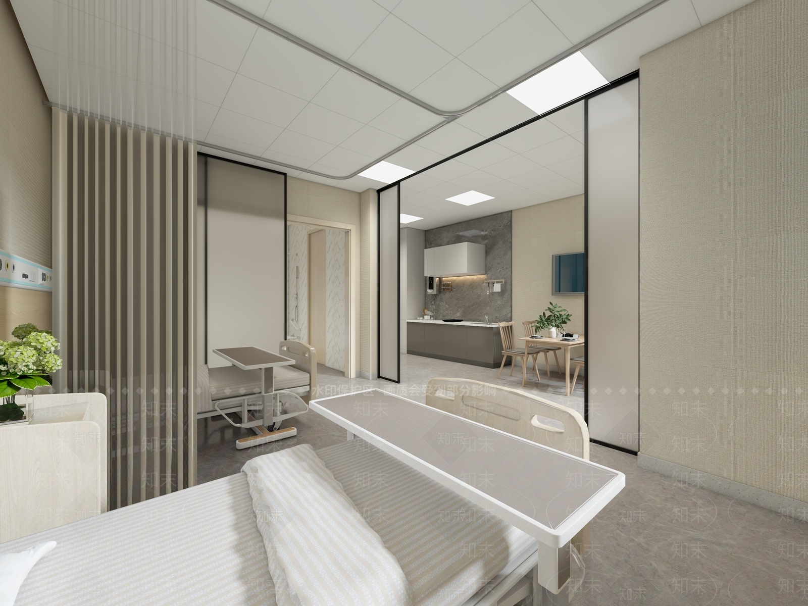 现代医院病房3D模型下载【ID:1121360164】