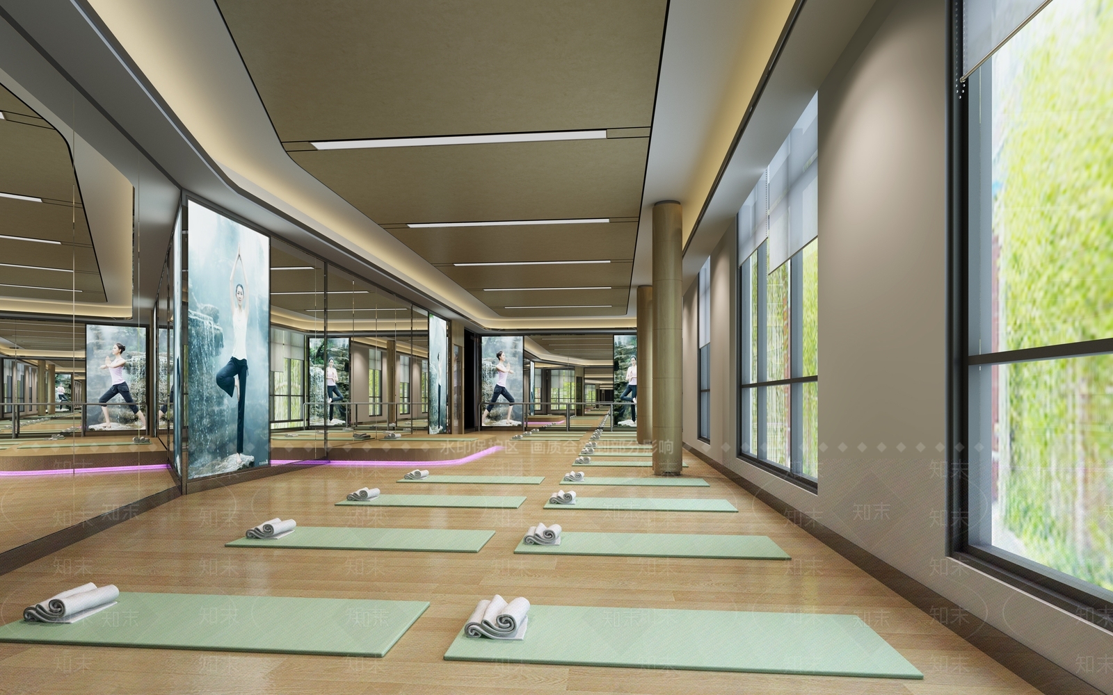 现代瑜伽室3D模型下载【ID:1121364927】