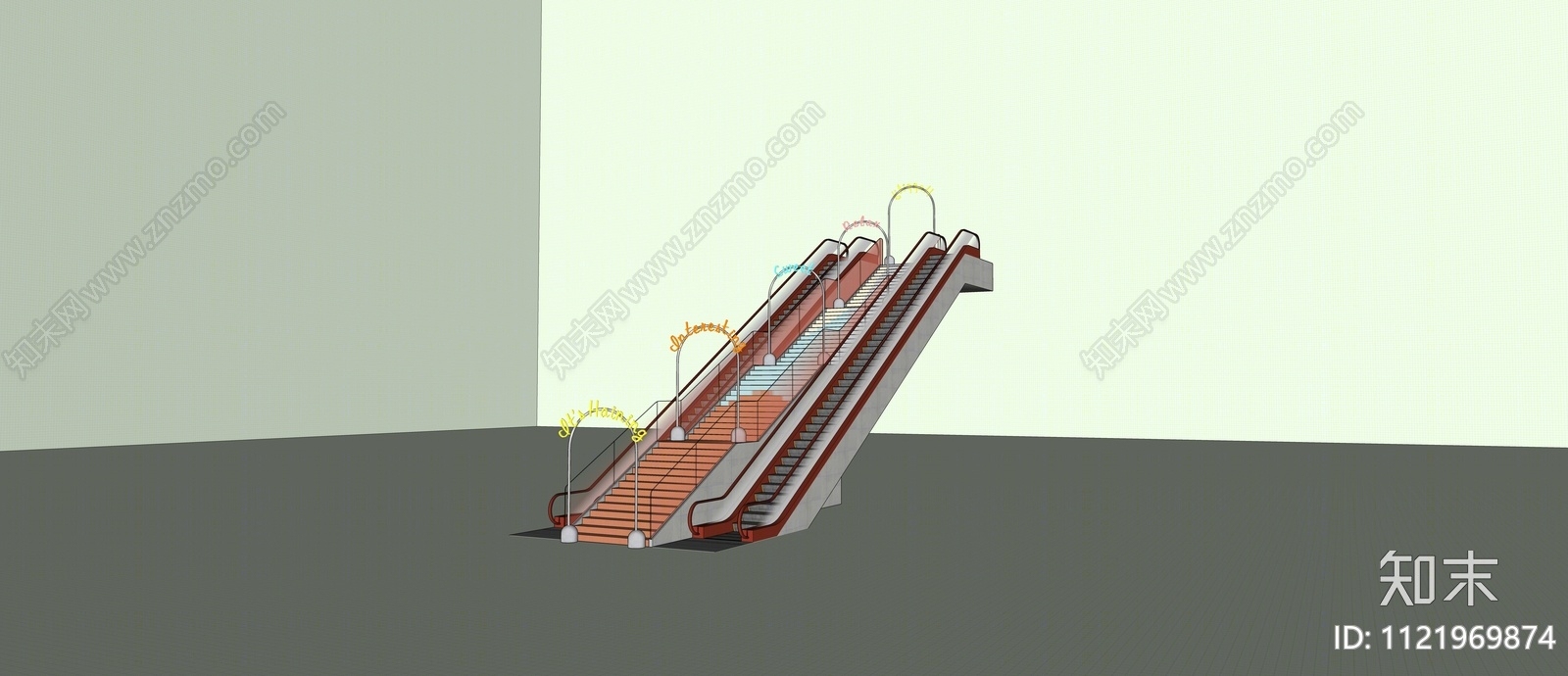 现代室外扶手楼梯SU模型下载【ID:1121969874】