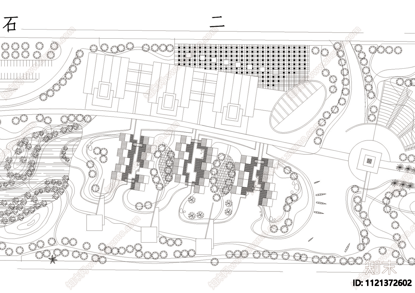 公园景观规划总图施工图下载【ID:1121372602】