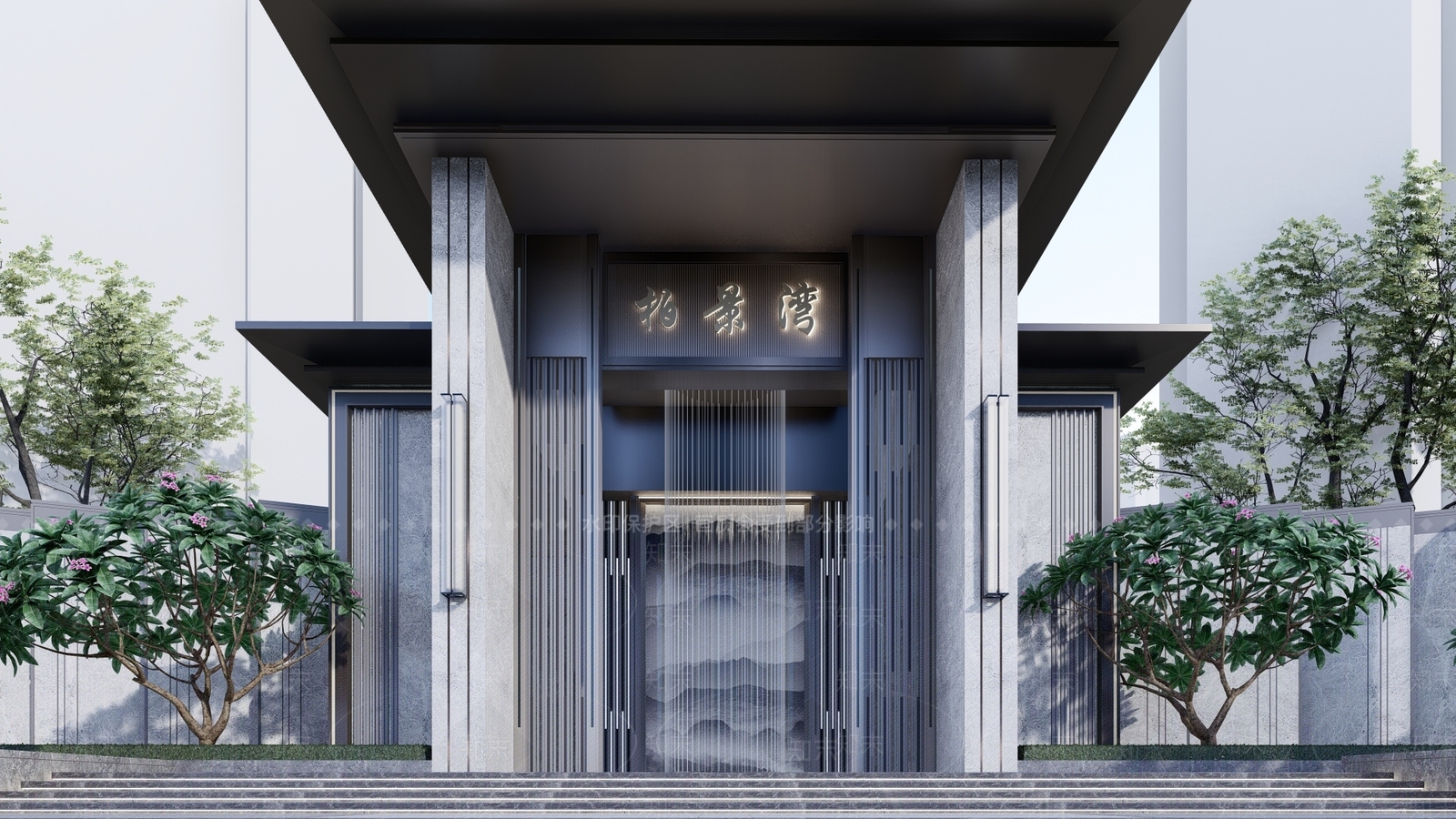 新中式入口大门SU模型下载【ID:1121386301】
