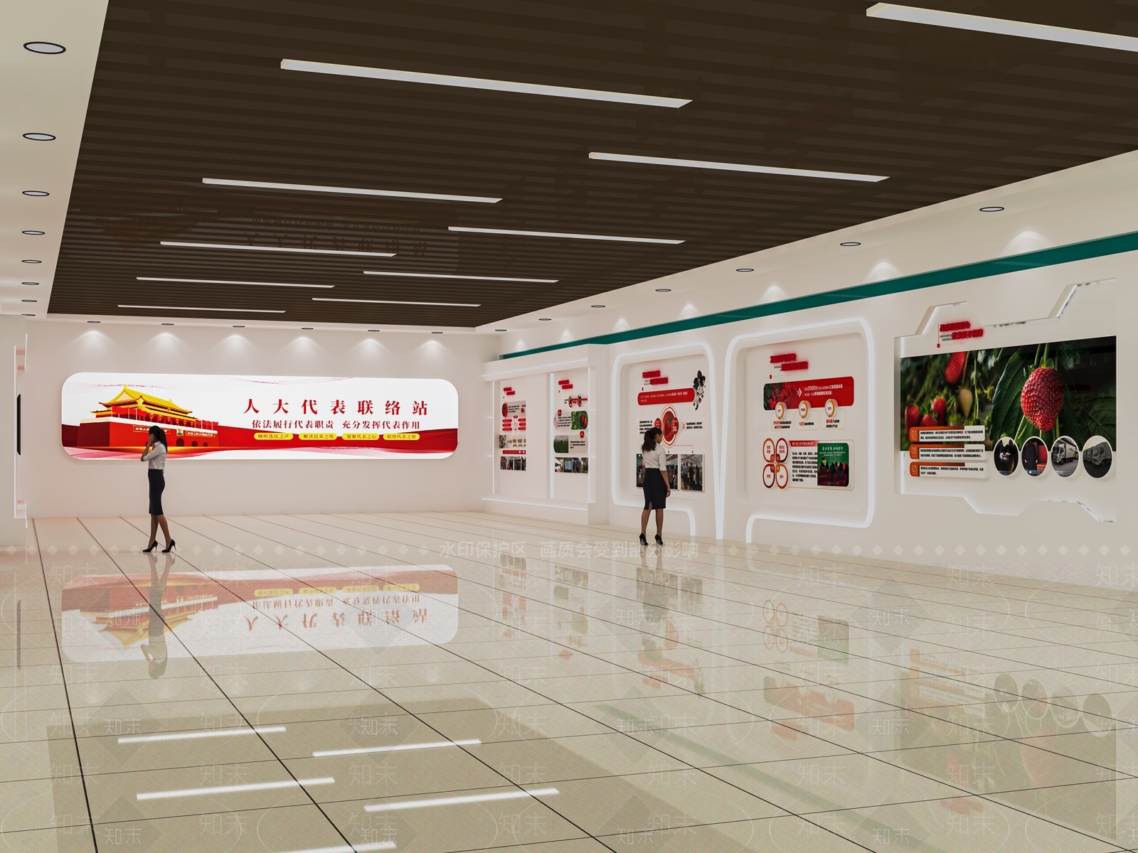 现代人大代表联络站展厅SU模型下载【ID:1121396224】