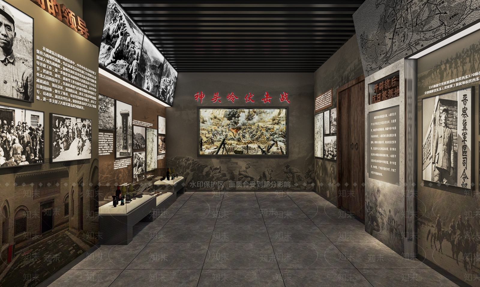 现代红色革命纪念馆SU模型下载【ID:1121398064】