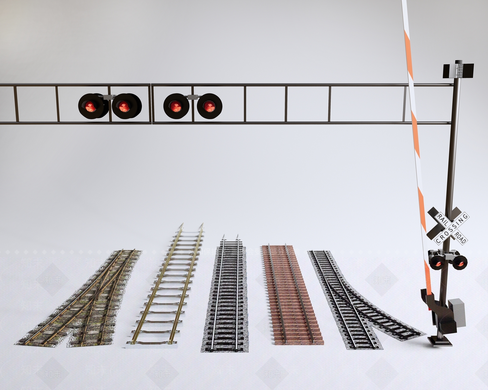火车轨道SU模型下载【ID:1121407880】