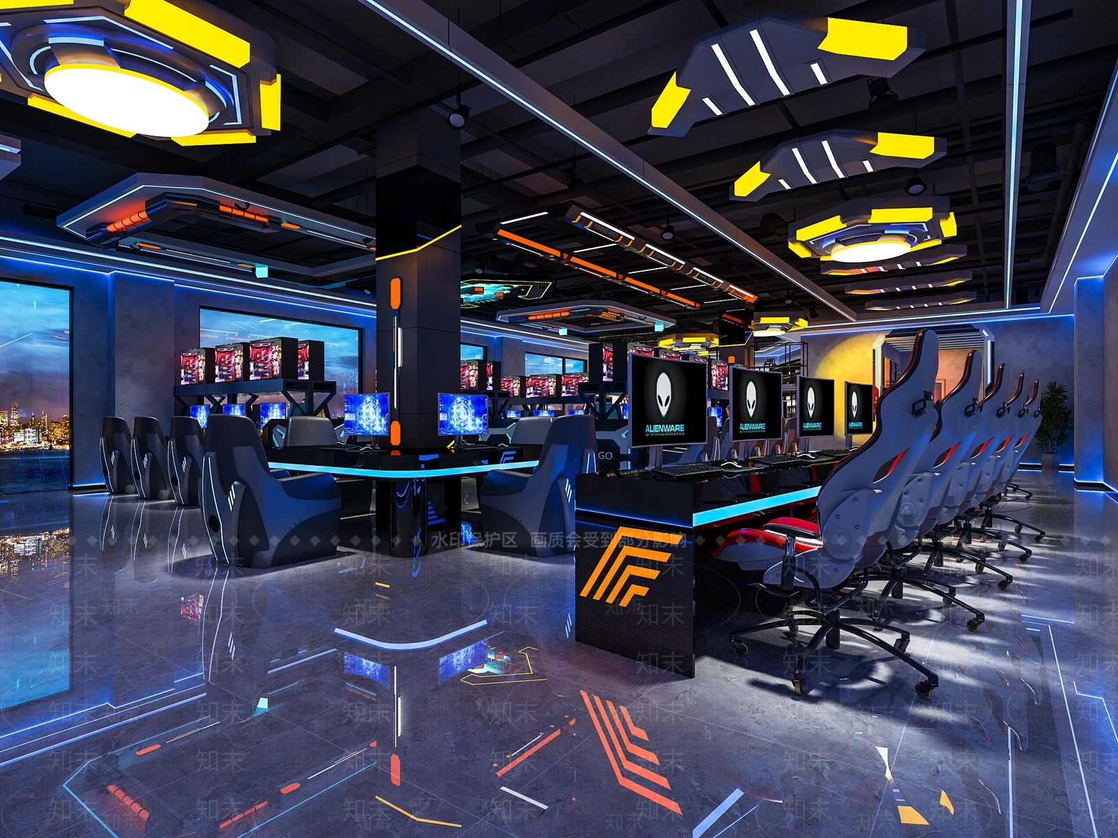现代网咖3D模型下载【ID:1121412686】