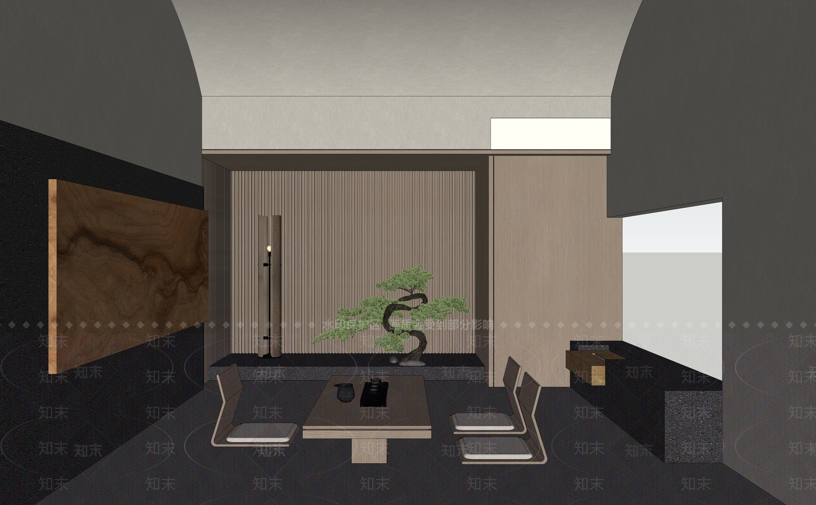 现代酒店茶室SU模型下载【ID:1121418265】