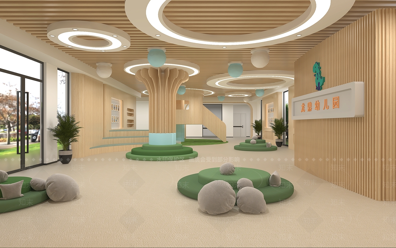 现代幼儿园大厅3D模型下载【ID:1121437942】_知末3d模型网