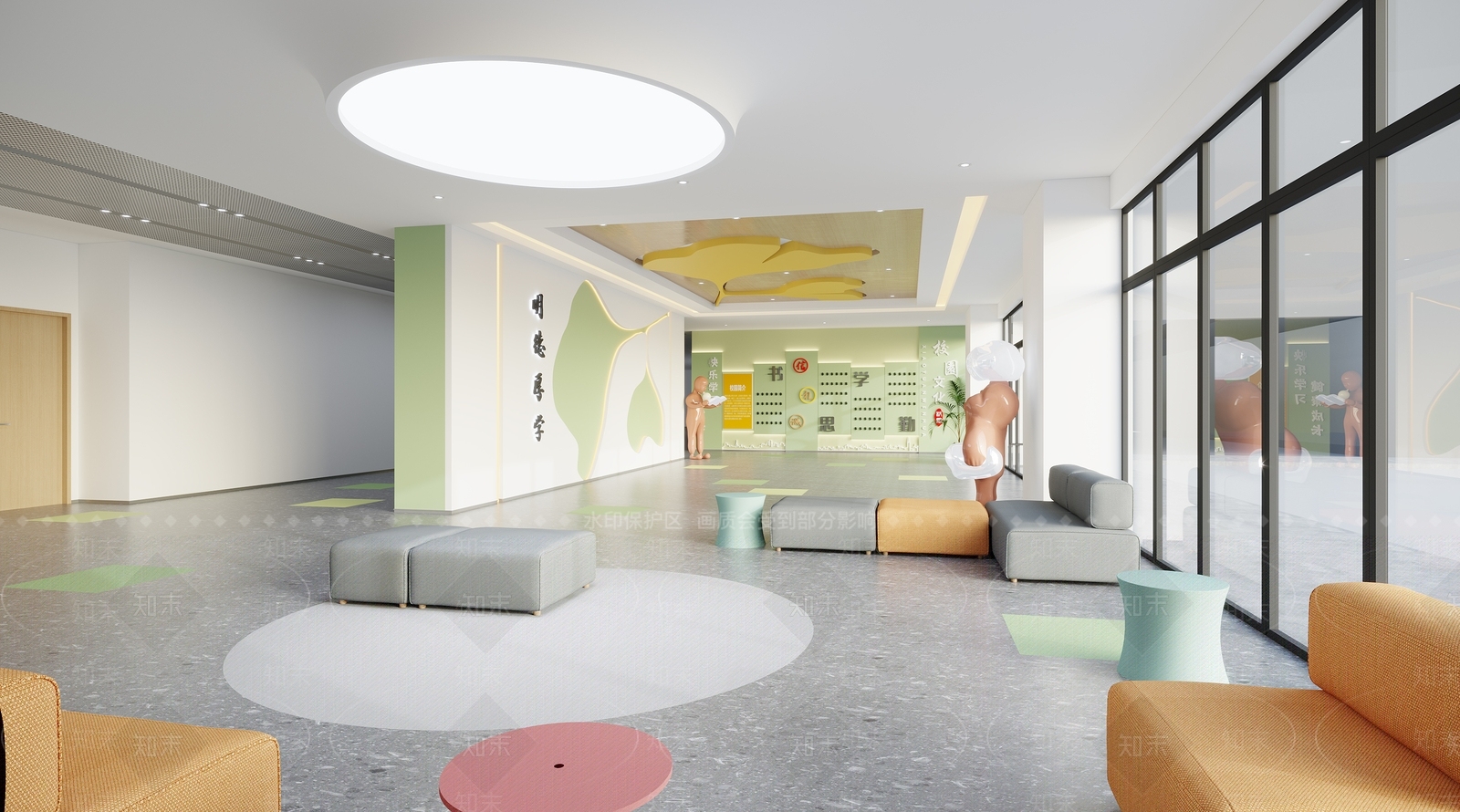 现代书店大厅3D模型下载【ID:1121444318】