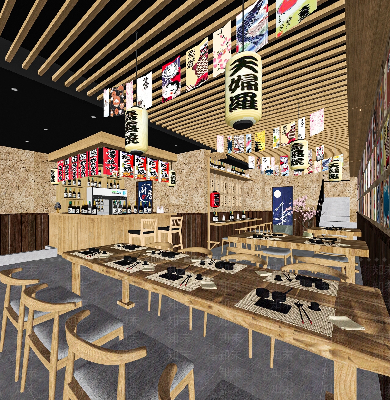 日式料理店SU模型下载【ID:1121444369】