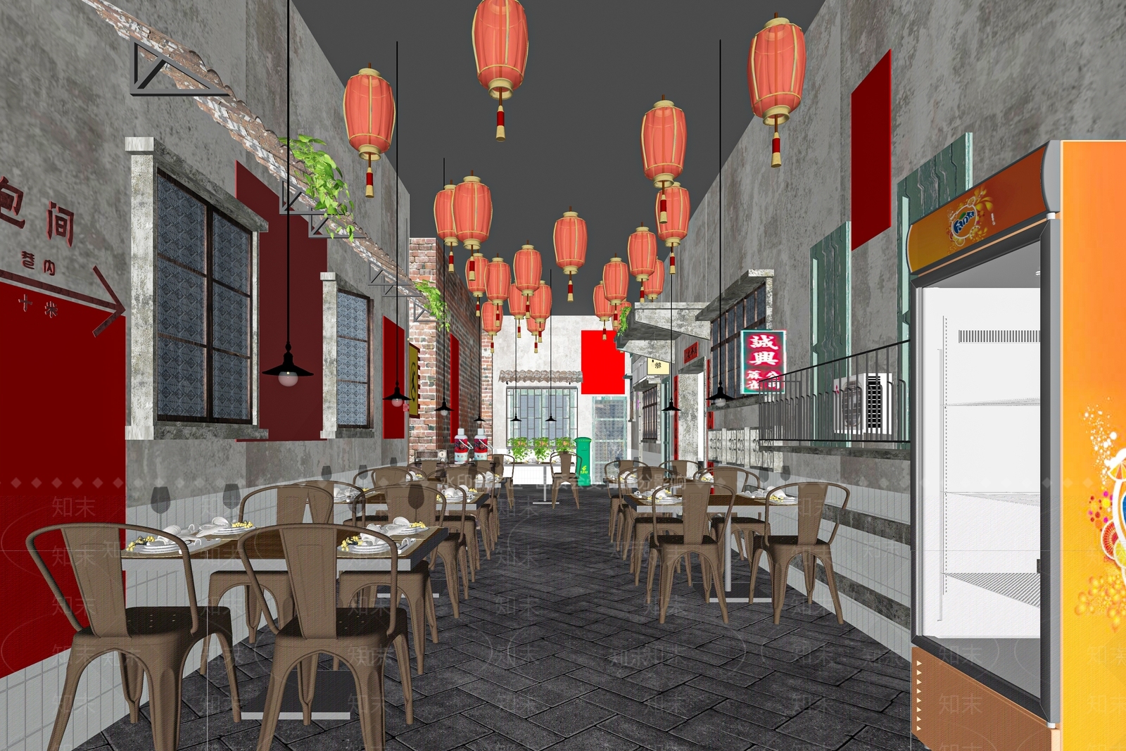 现代烧烤店SU模型下载【ID:1121444879】
