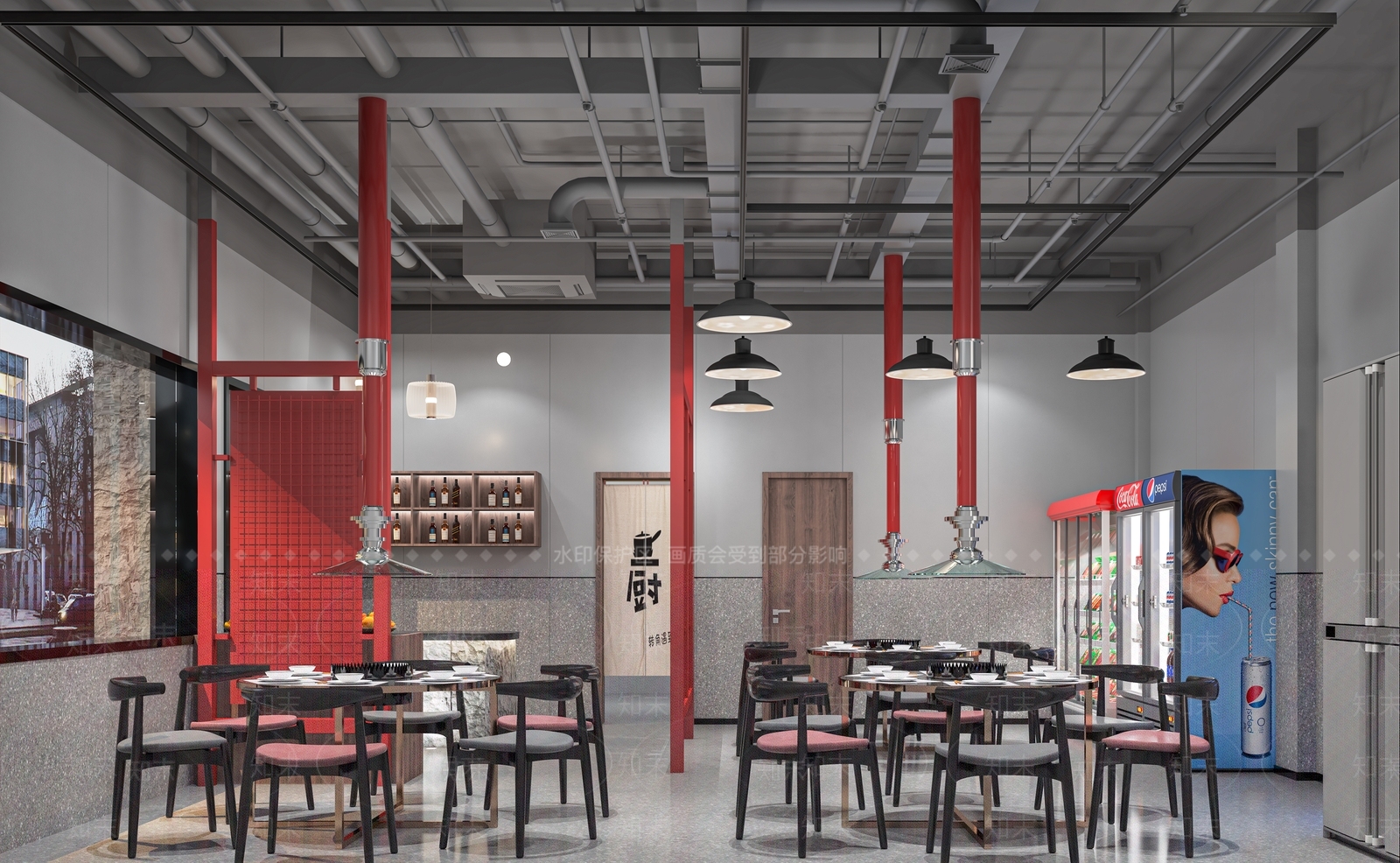 现代烤肉店SU模型下载【ID:1121444838】