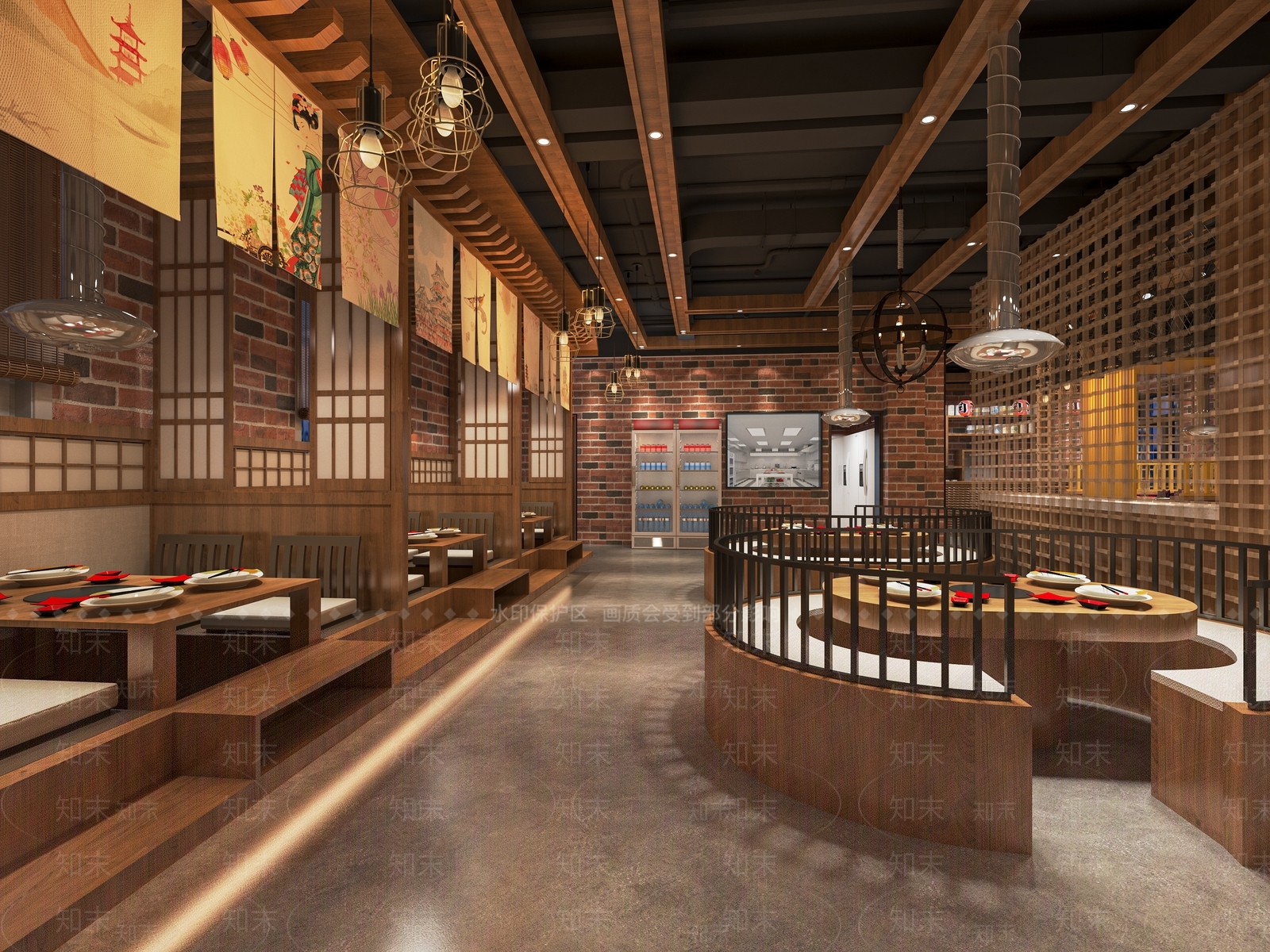 日式烤肉店SU模型下载【ID:1121452867】