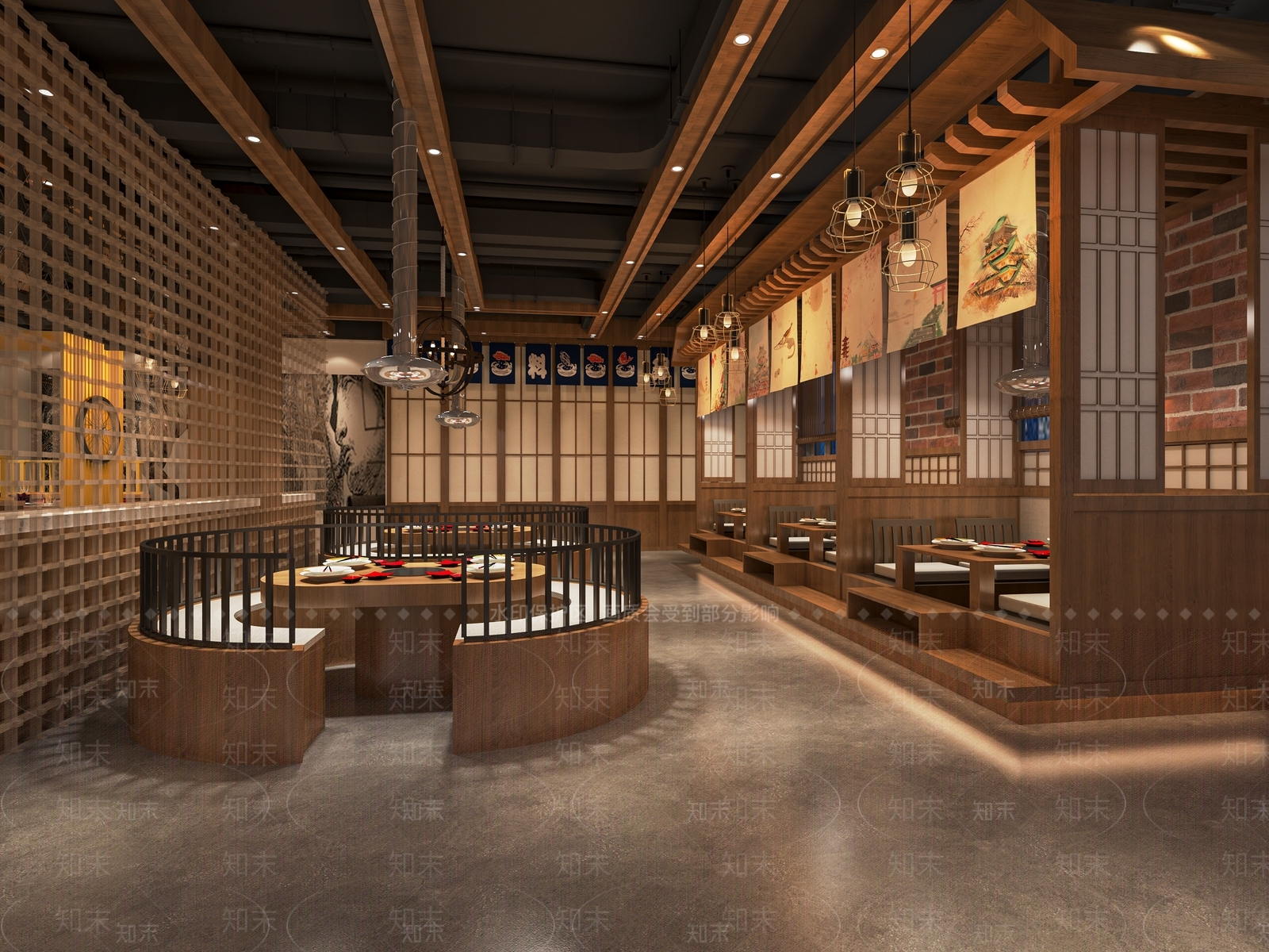 日式烤肉店SU模型下载【ID:1121452867】