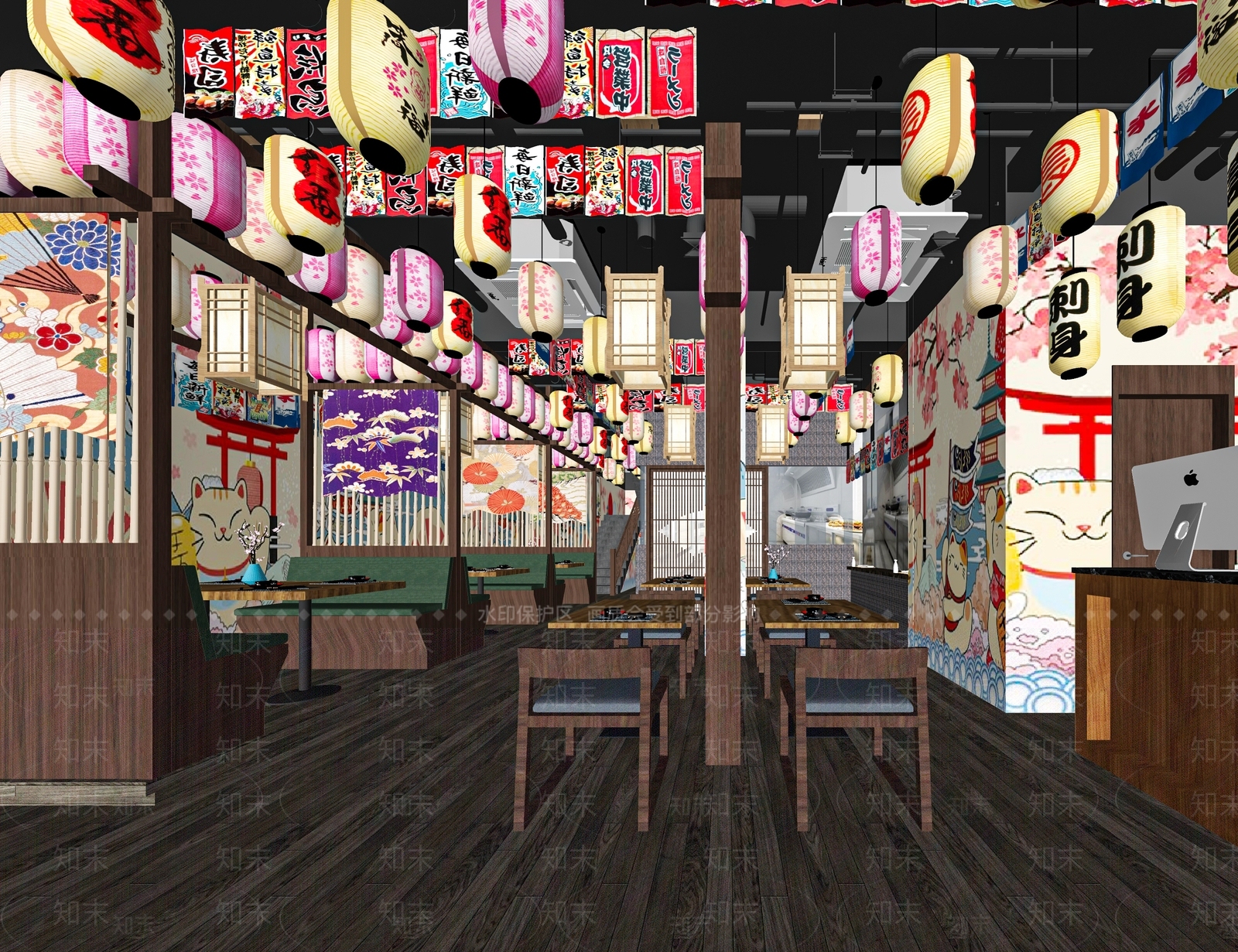 日式料理店SU模型下载【ID:1121452761】