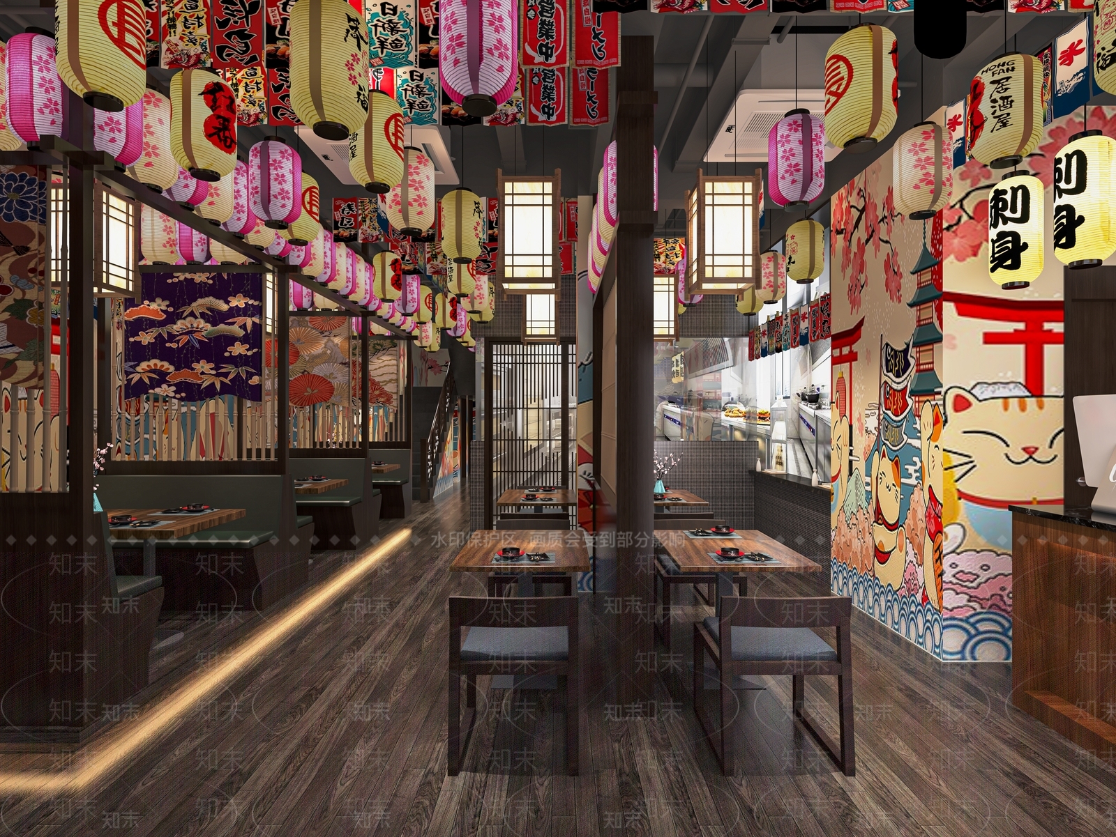 日式料理店SU模型下载【ID:1121452761】