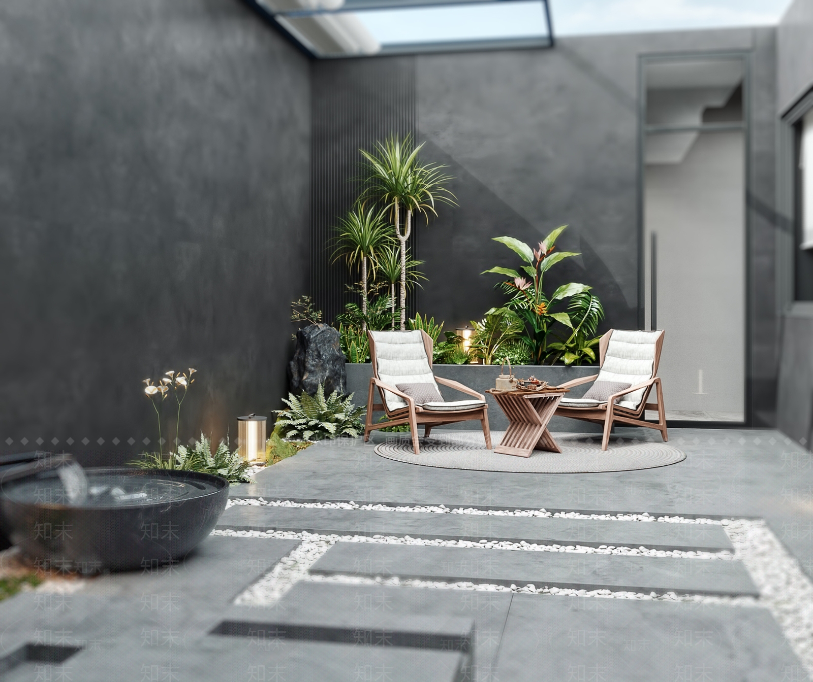 现代家居庭院3D模型下载【ID:1121469532】_知末3d模型网