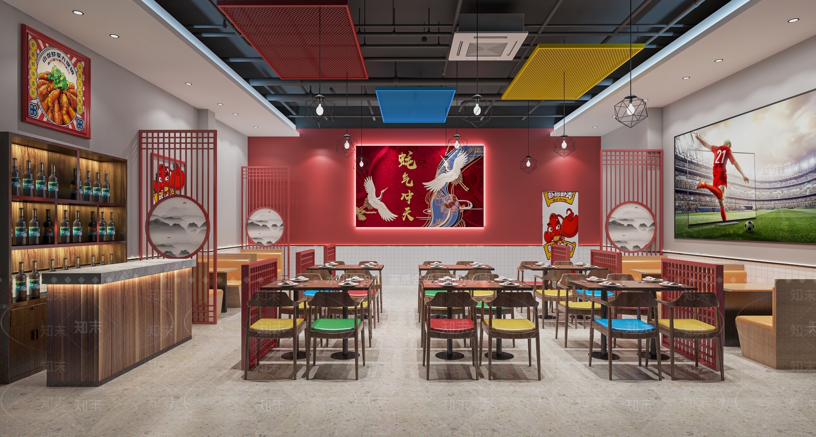现代烧烤店SU模型下载【ID:1121453729】