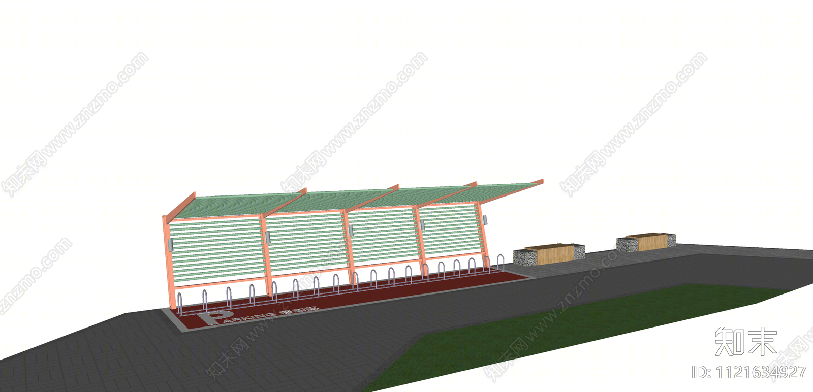 现代车棚SU模型下载【ID:1121634927】