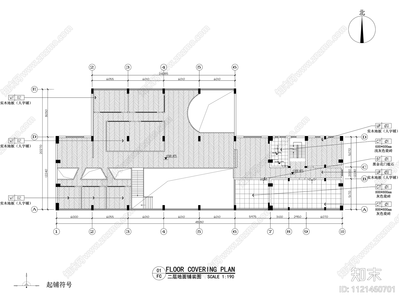 1400㎡创客空间办公室平面图cad施工图下载【ID:1121460701】