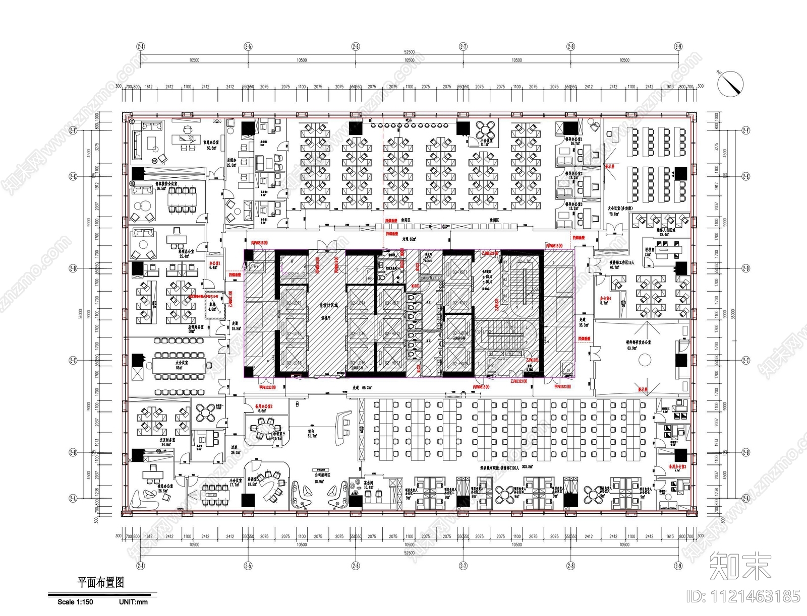 科技公司办公室科技展厅cad施工图下载【ID:1121463185】