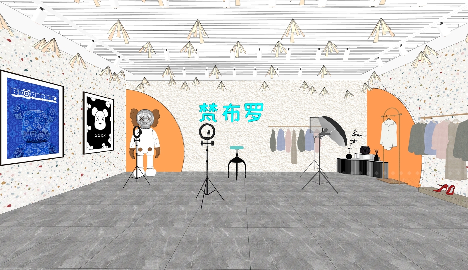 现代直播间SU模型下载【ID:1121463726】