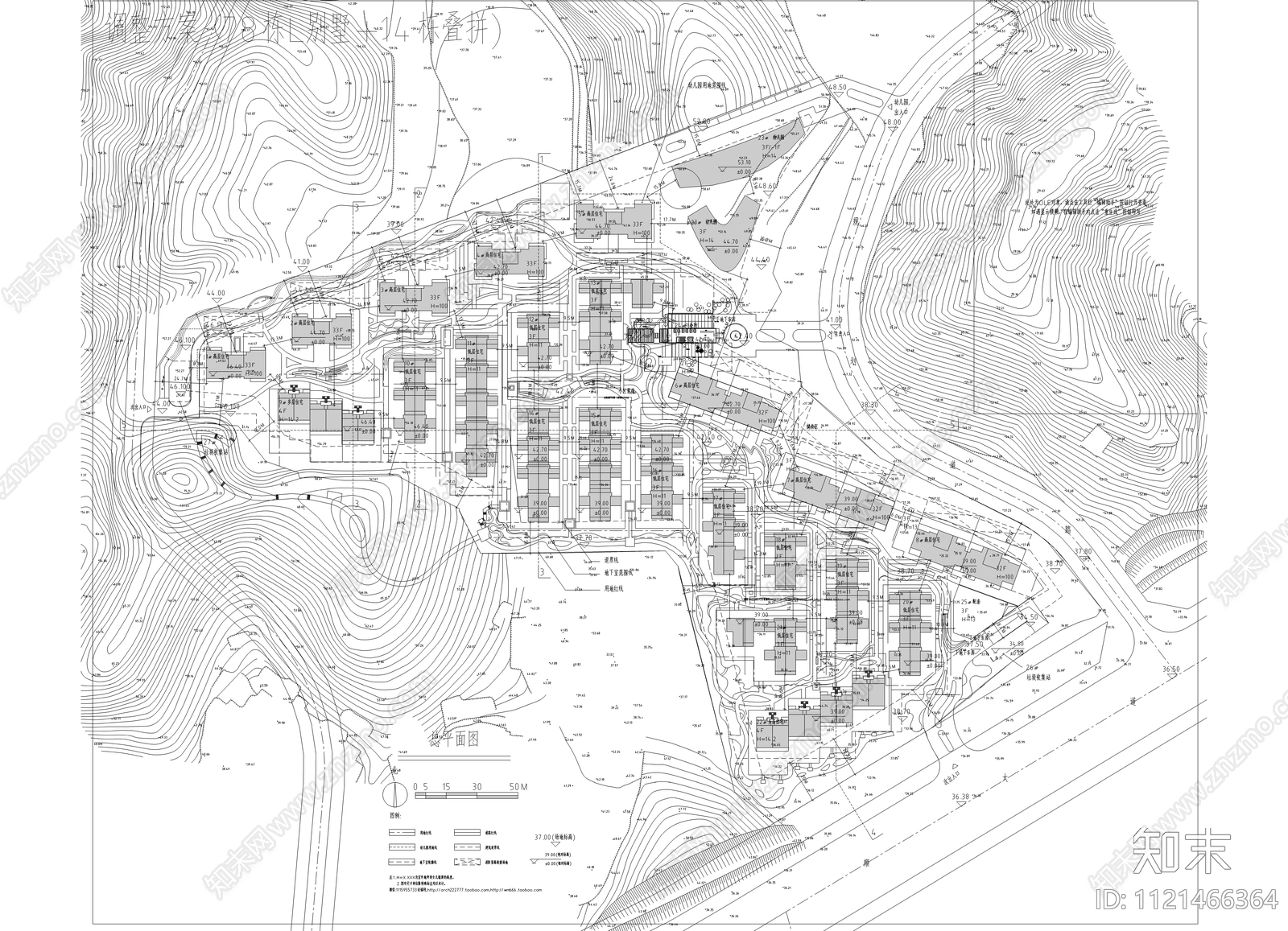 L型别墅住宅区建筑平面图施工图下载【ID:1121466364】