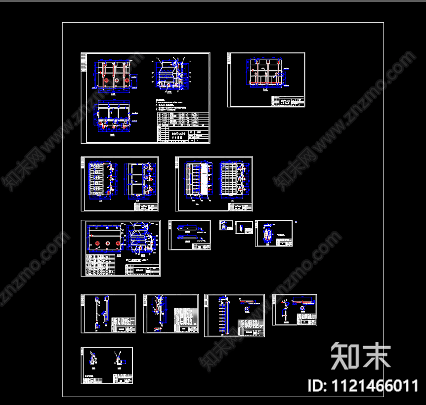 50立方净水器净水机总图零部件图施工图cad施工图下载【ID:1121466011】