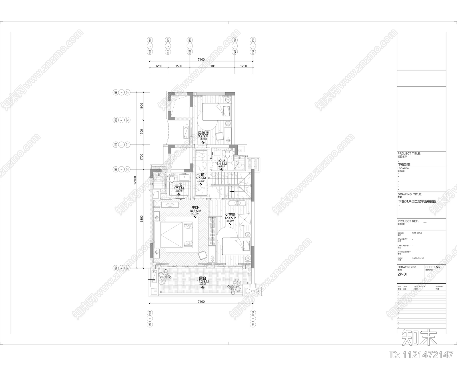 新中式住宅别墅装修施工图cad施工图下载【ID:1121472147】