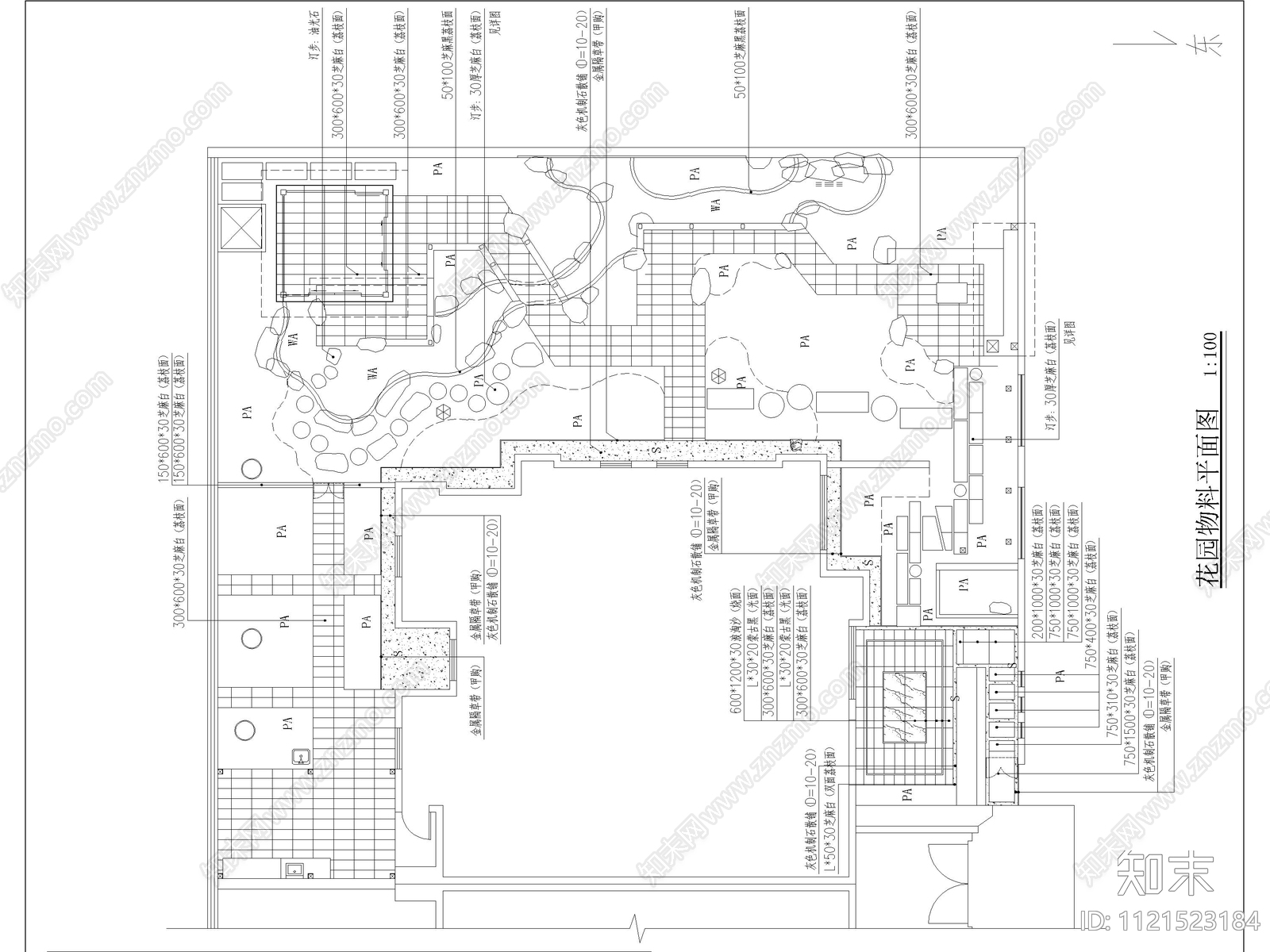 新中式庭院花园施工图cad施工图下载【ID:1121523184】