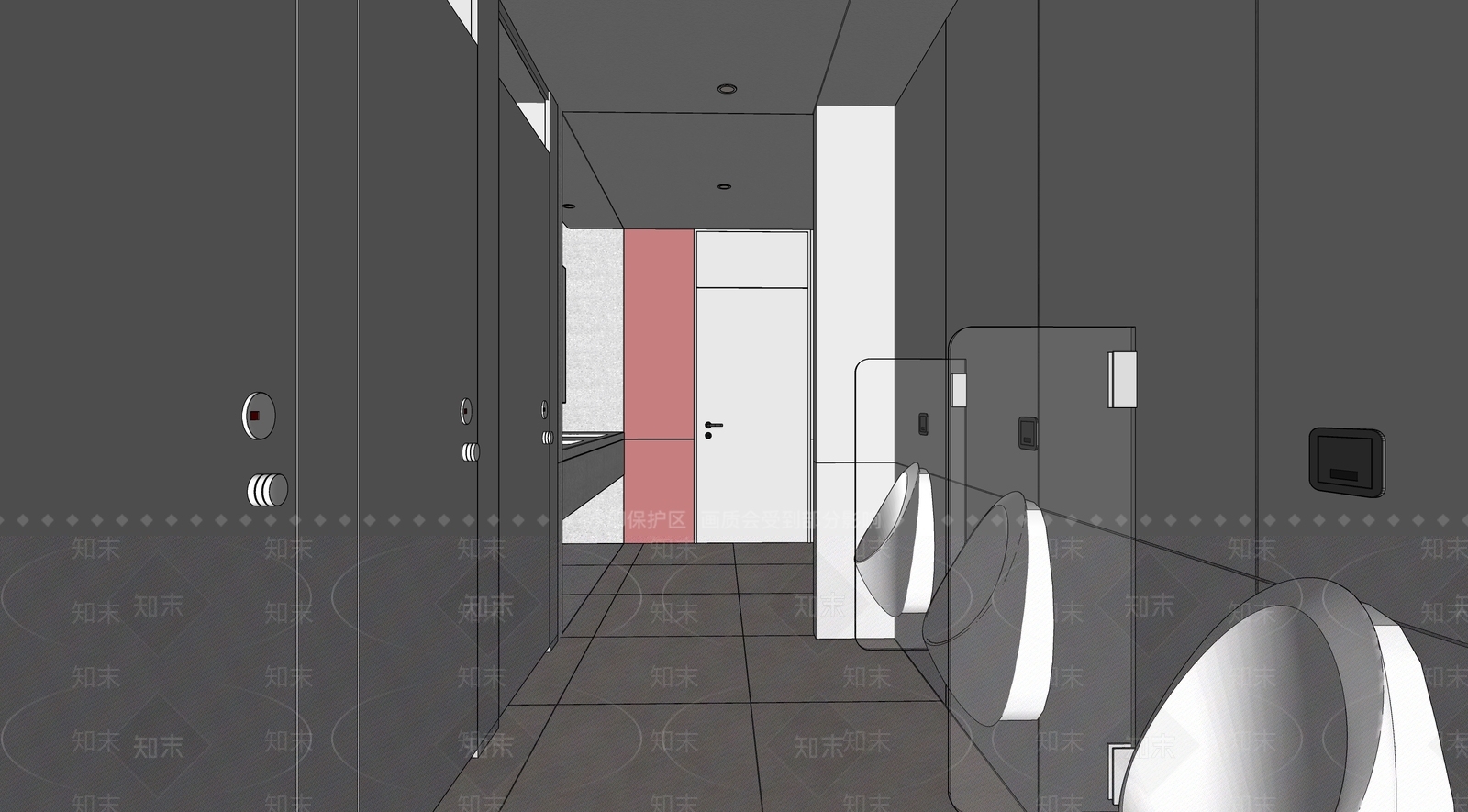 现代公共卫生间SU模型下载【ID:1121479490】