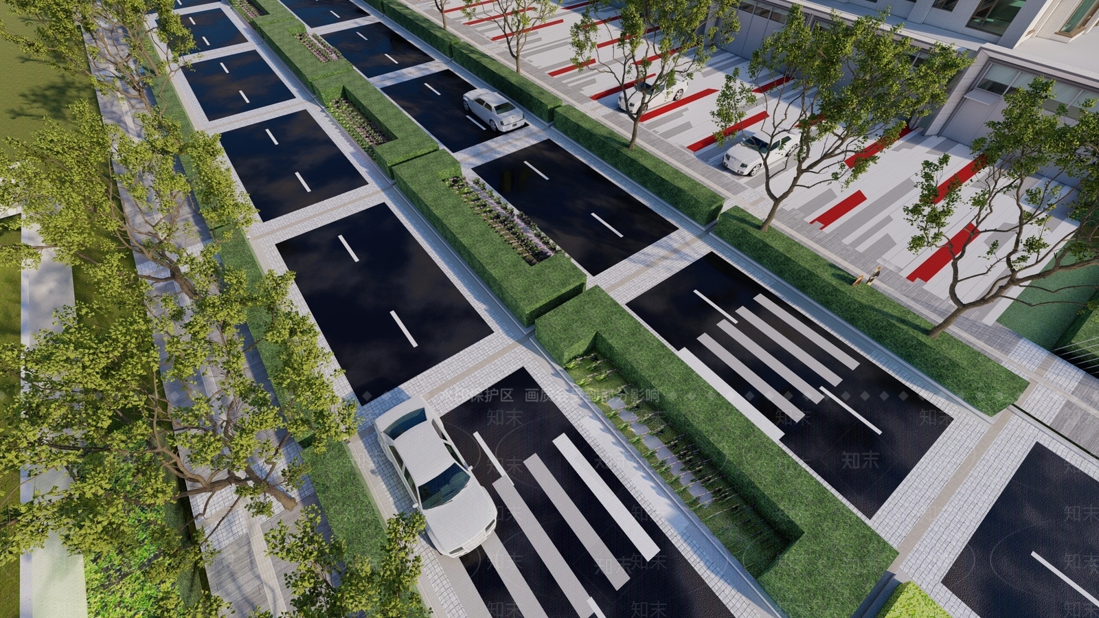 现代市政道路景观SU模型下载【ID:1121488319】