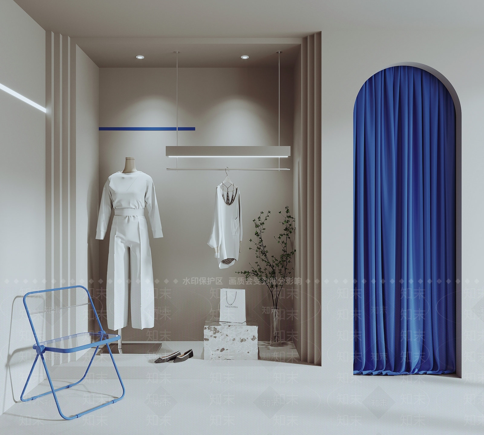 现代服装店橱窗SU模型下载【ID:1121490122】