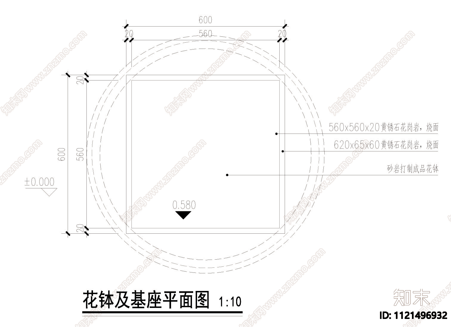 花钵及端柱详图施工图施工图下载【ID:1121496932】