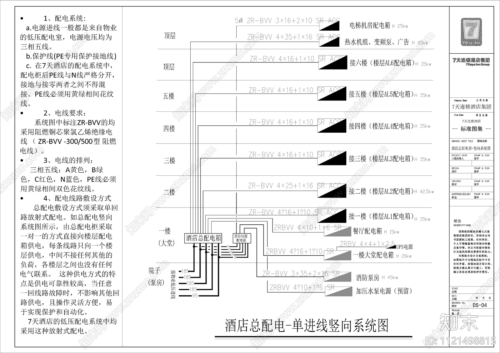 酒店电气工程设计施工图cad施工图下载【ID:1121498815】