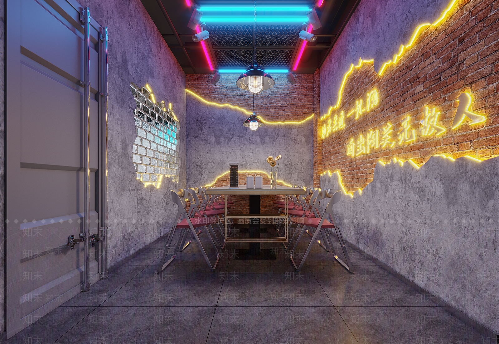 工业风烧烤店3D模型下载【ID:1121643671】