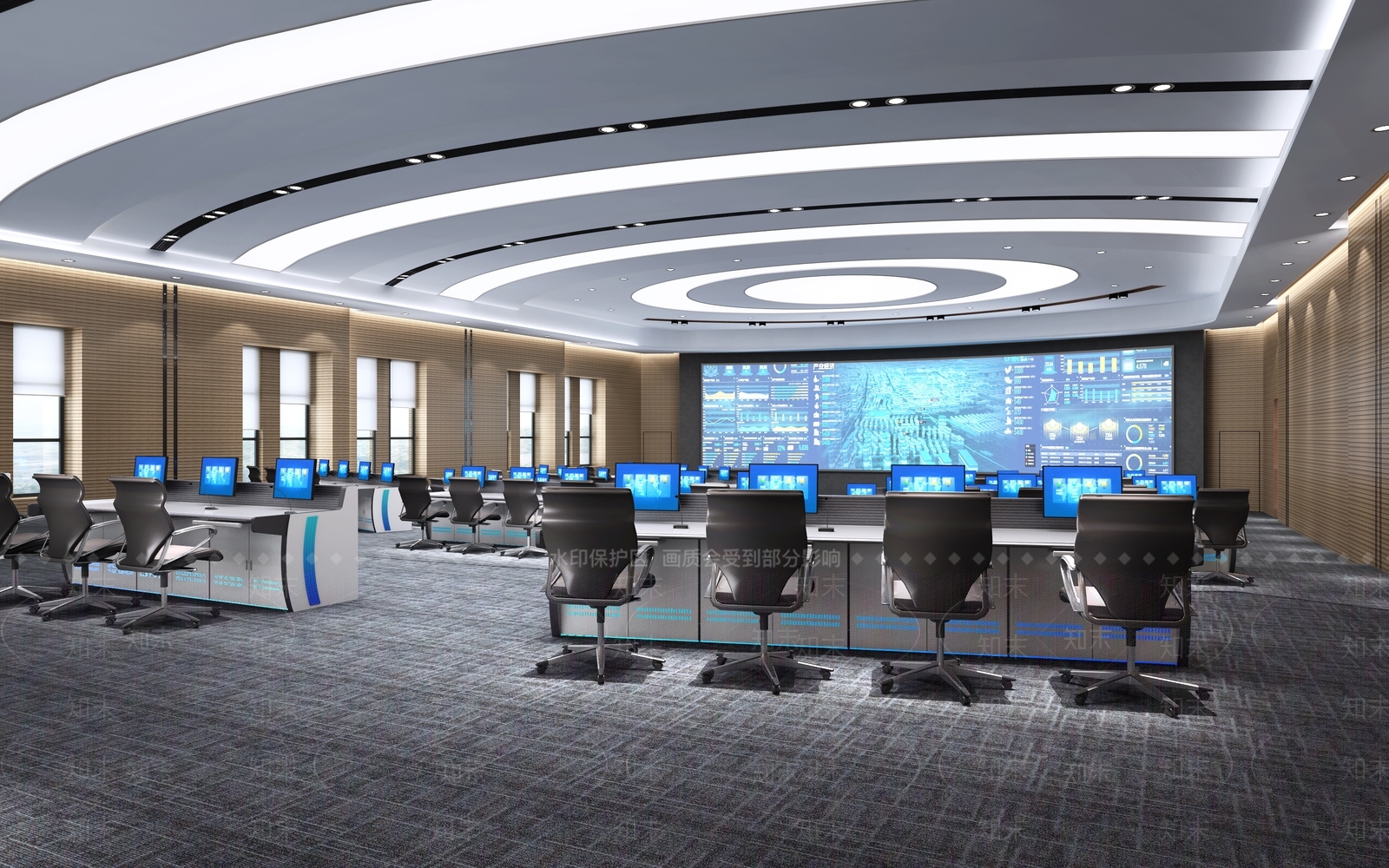 现代指挥大厅3D模型下载【ID:1121534790】