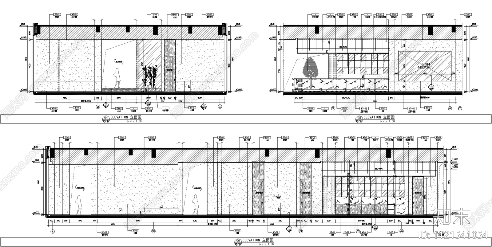 现代简约风售楼处设计施工图cad施工图下载【ID:1121541054】