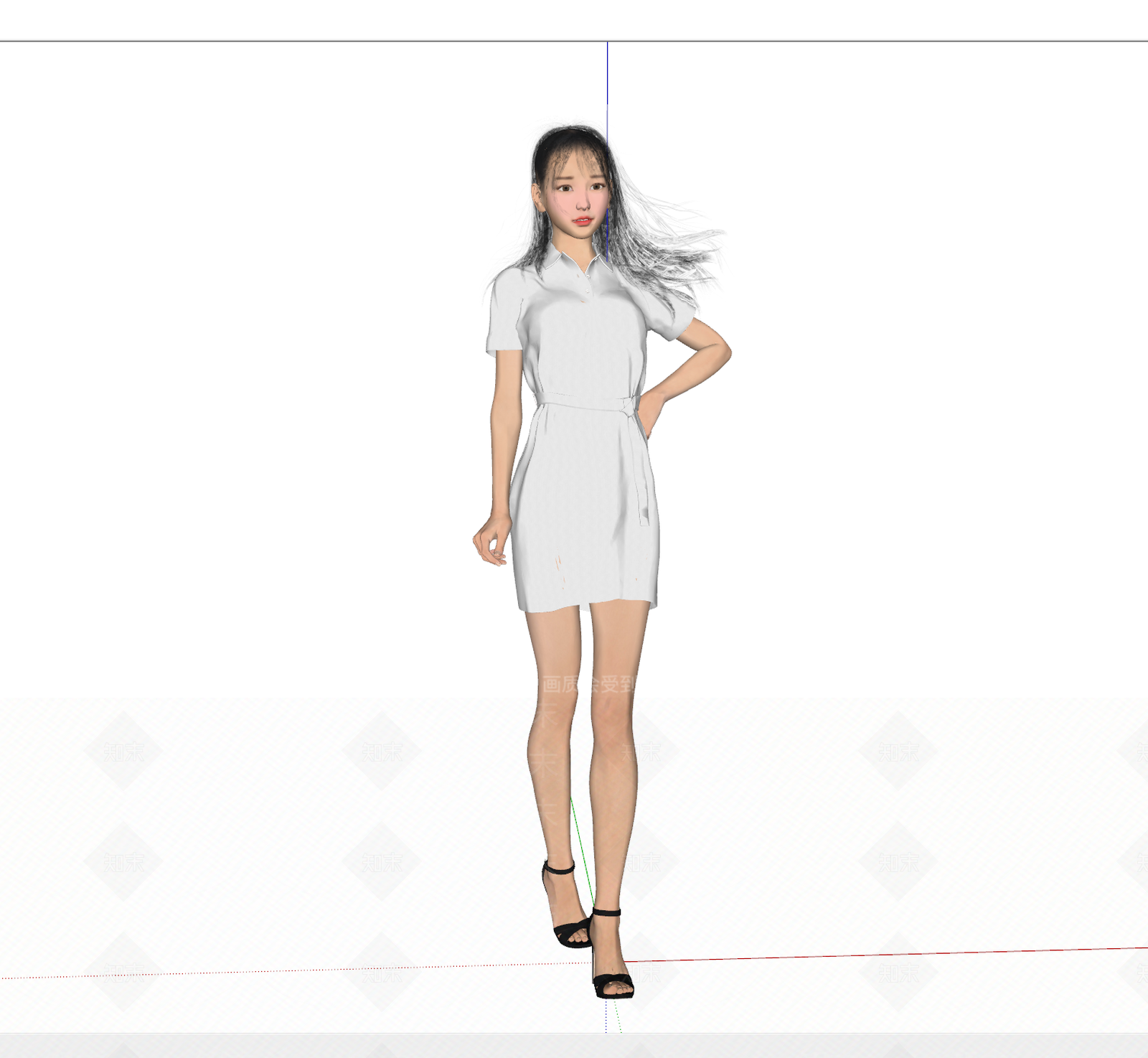 美女人物SU模型下载【ID:1121544569】