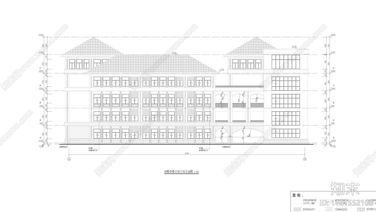 滨江中学教育建筑设计施工图cad施工图下载【ID:1121552108】