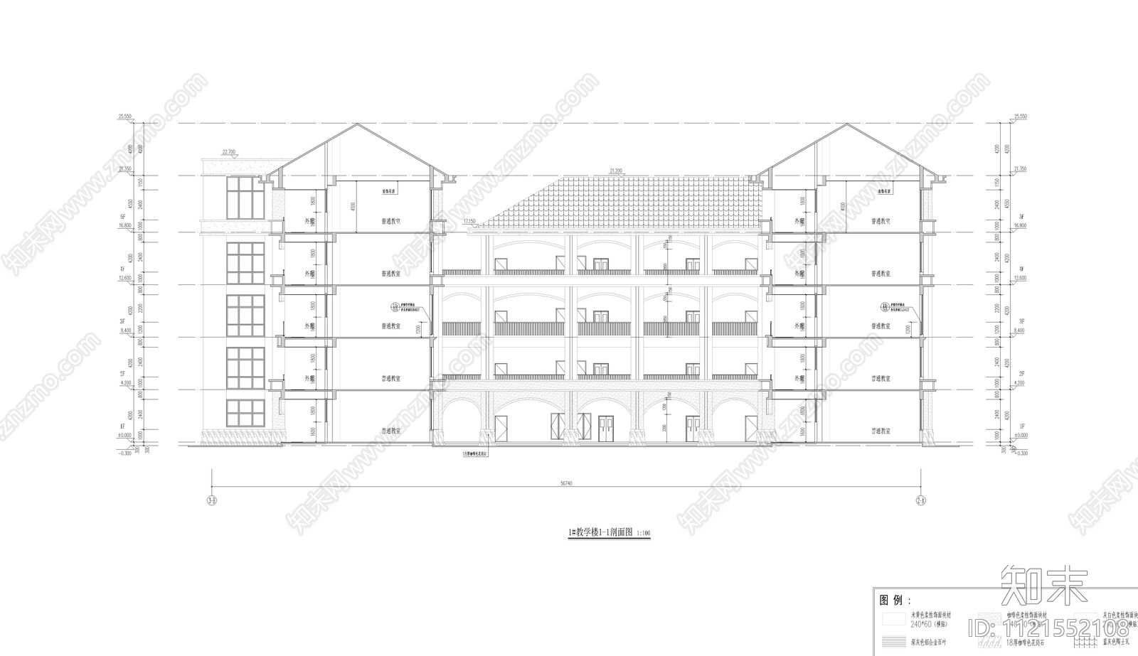 滨江中学教育建筑设计施工图cad施工图下载【ID:1121552108】