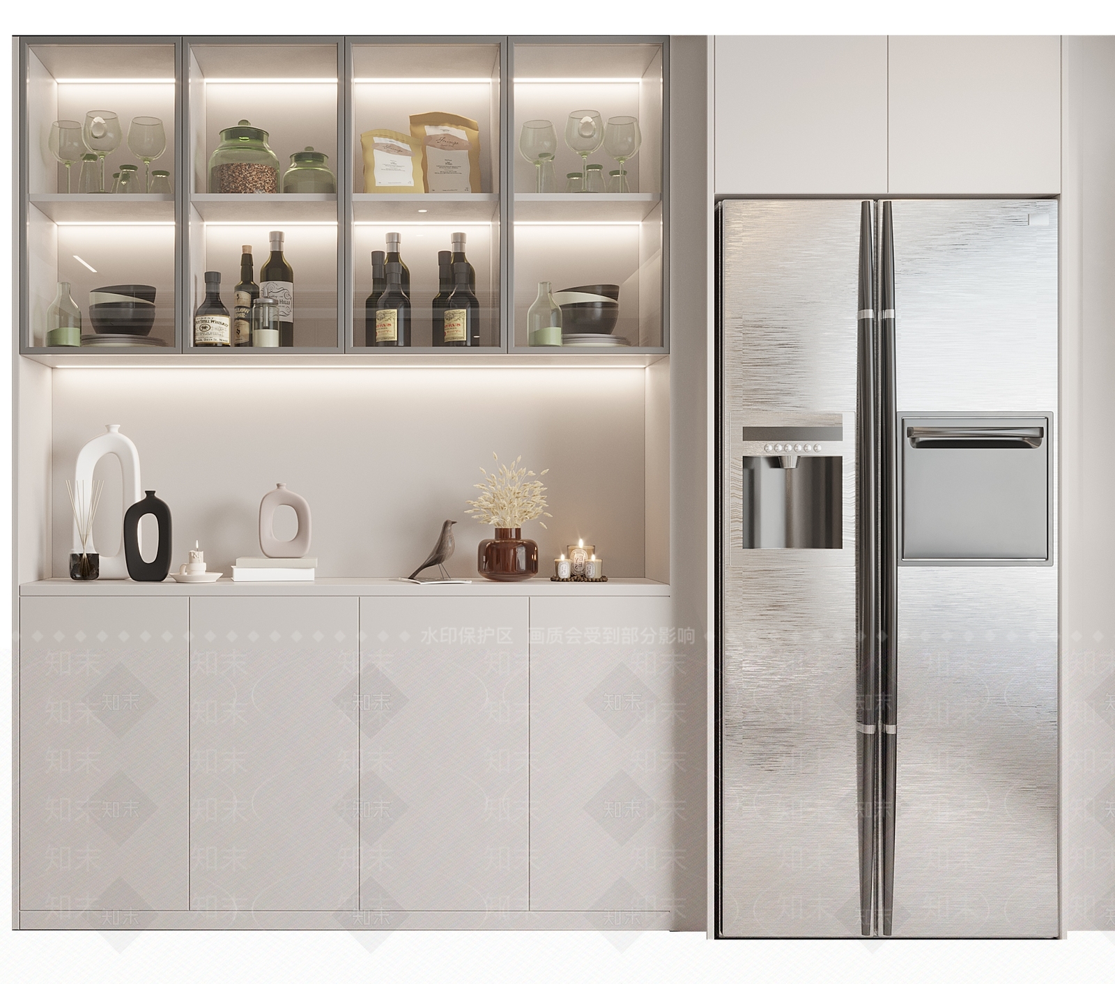 现代酒柜3D模型下载【ID:1121557567】