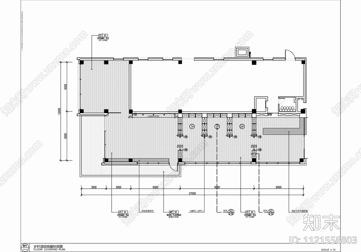 3300㎡小酒馆餐饮CAD施工图cad施工图下载【ID:1121558803】