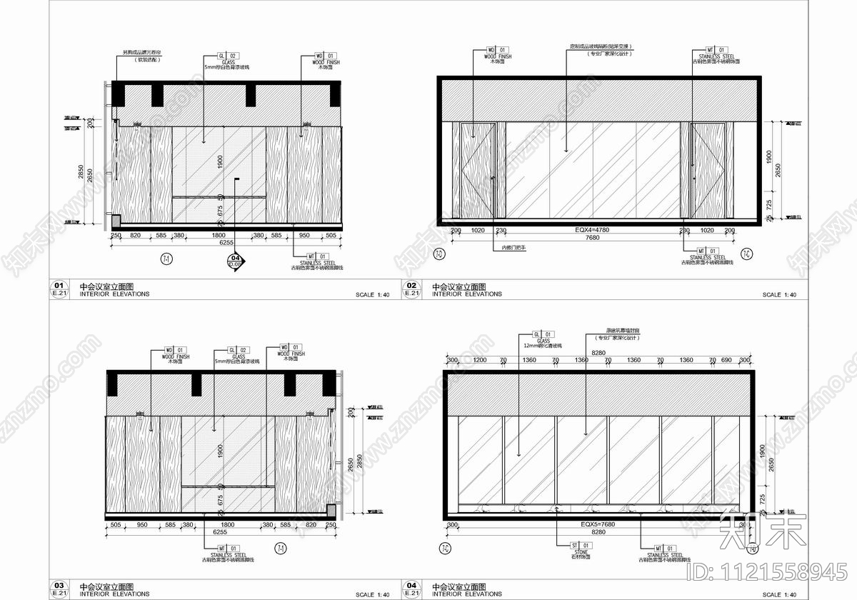 2000㎡办公室空间设计CAD施工图材料表施工图下载【ID:1121558945】