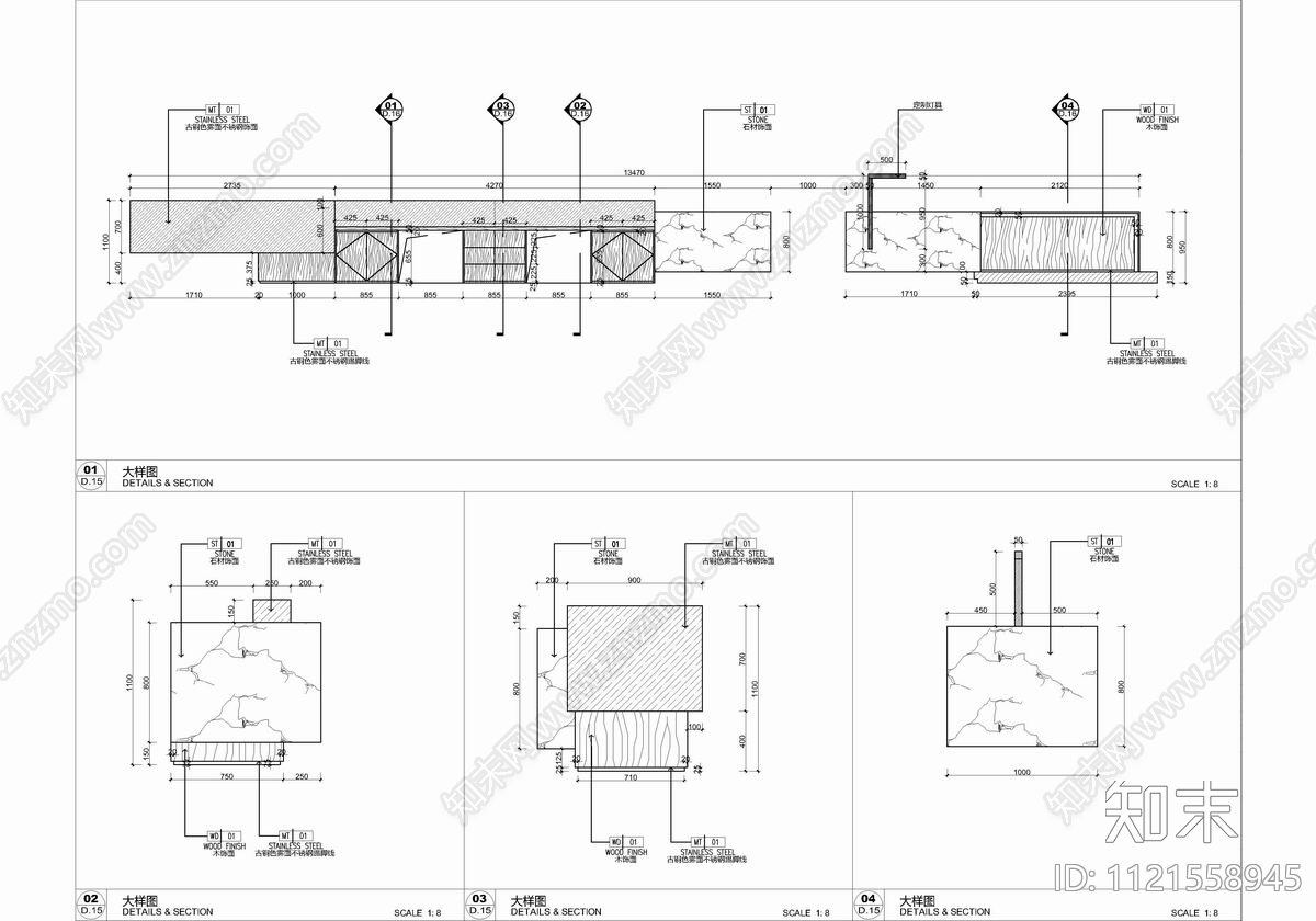 2000㎡办公室空间设计CAD施工图材料表施工图下载【ID:1121558945】