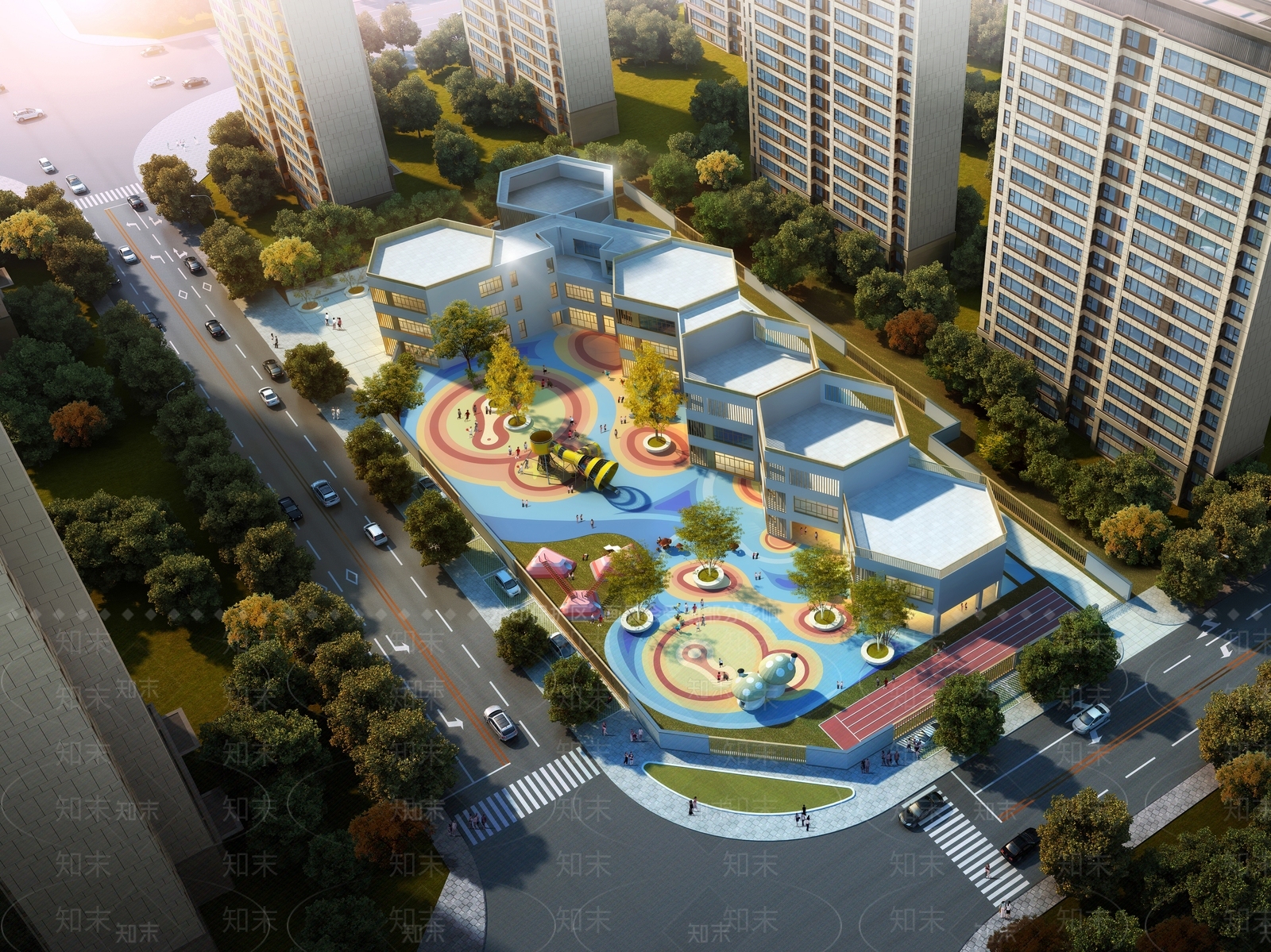 现代蜂巢幼儿园SU模型下载【ID:1121559387】