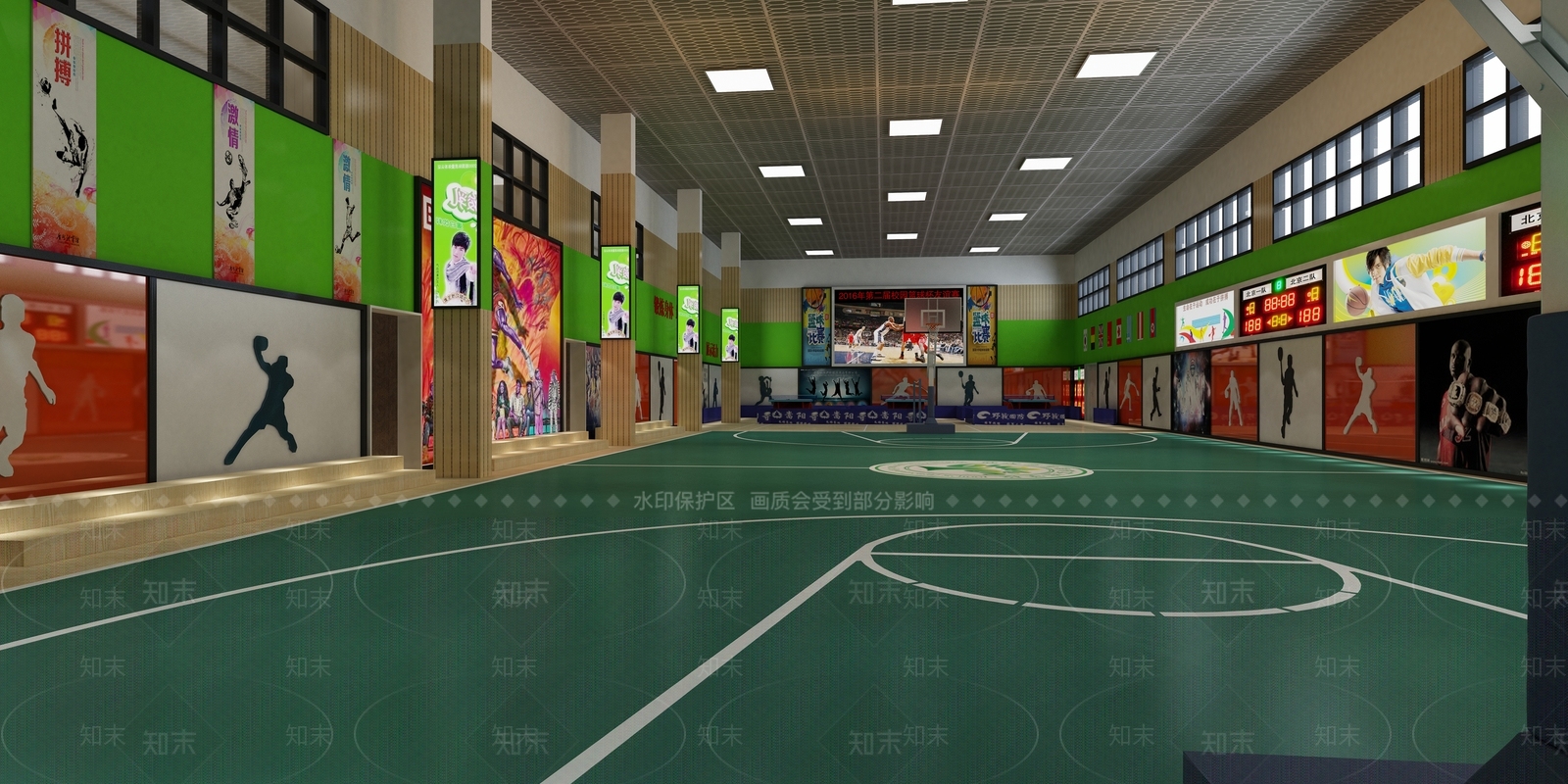 现代篮球场3D模型下载【ID:1121568401】