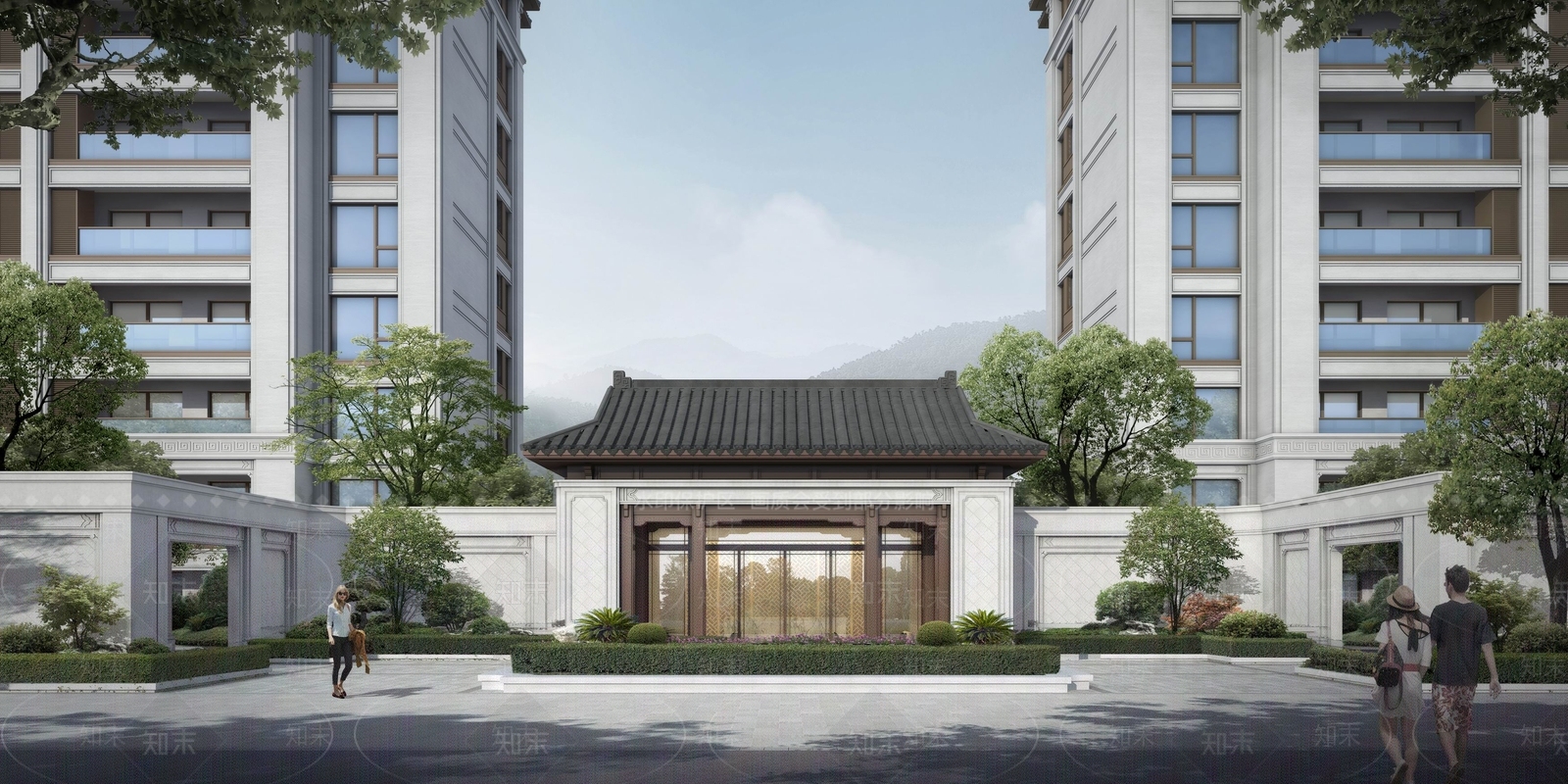 新中式民国风入口门头SU模型下载【ID:1121716560】