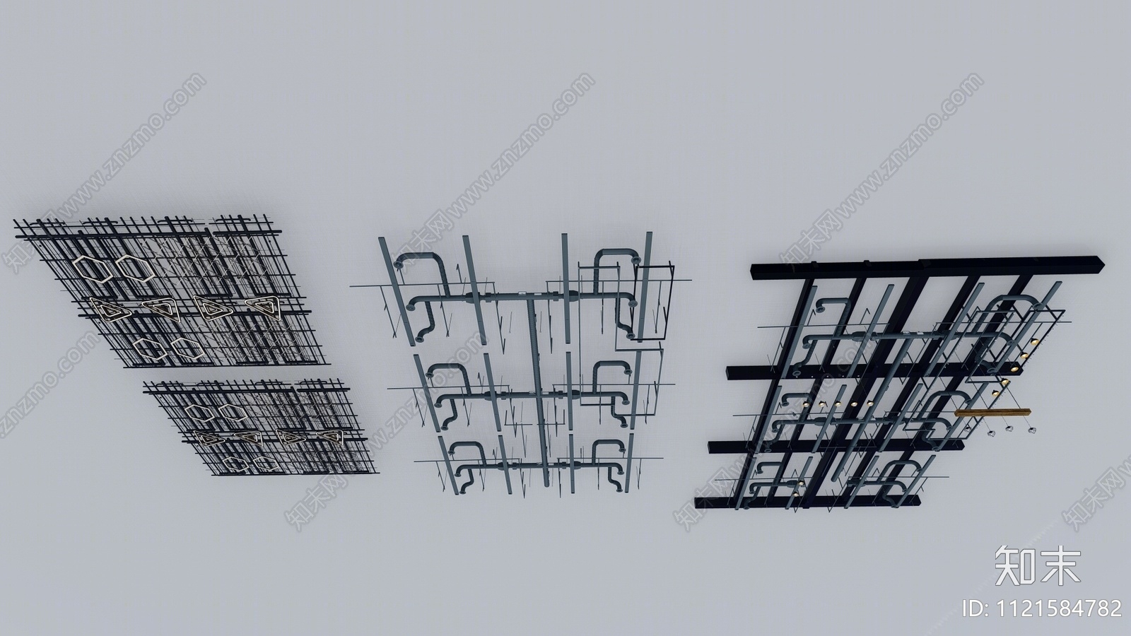 工业管道吊顶SU模型下载【ID:1121584782】